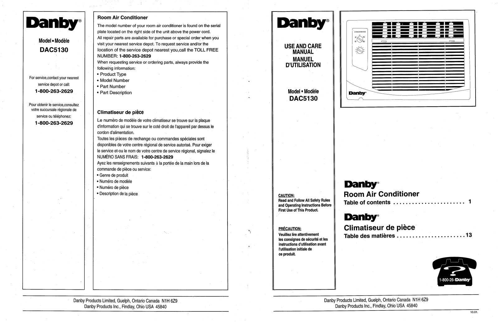 Danby DAC5130 User Manual