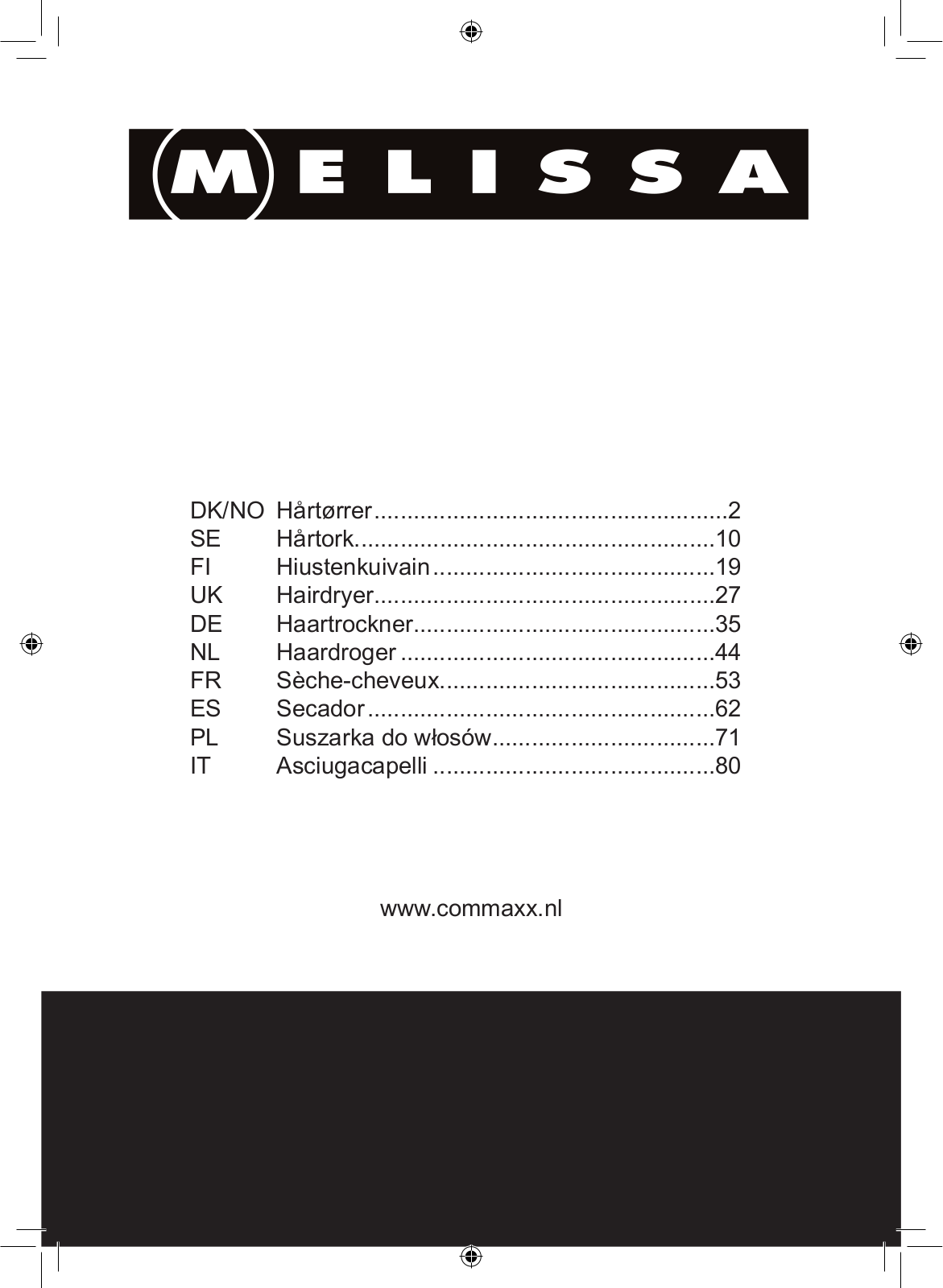 MELISSA 16640152 User guide - ManualMachine.com