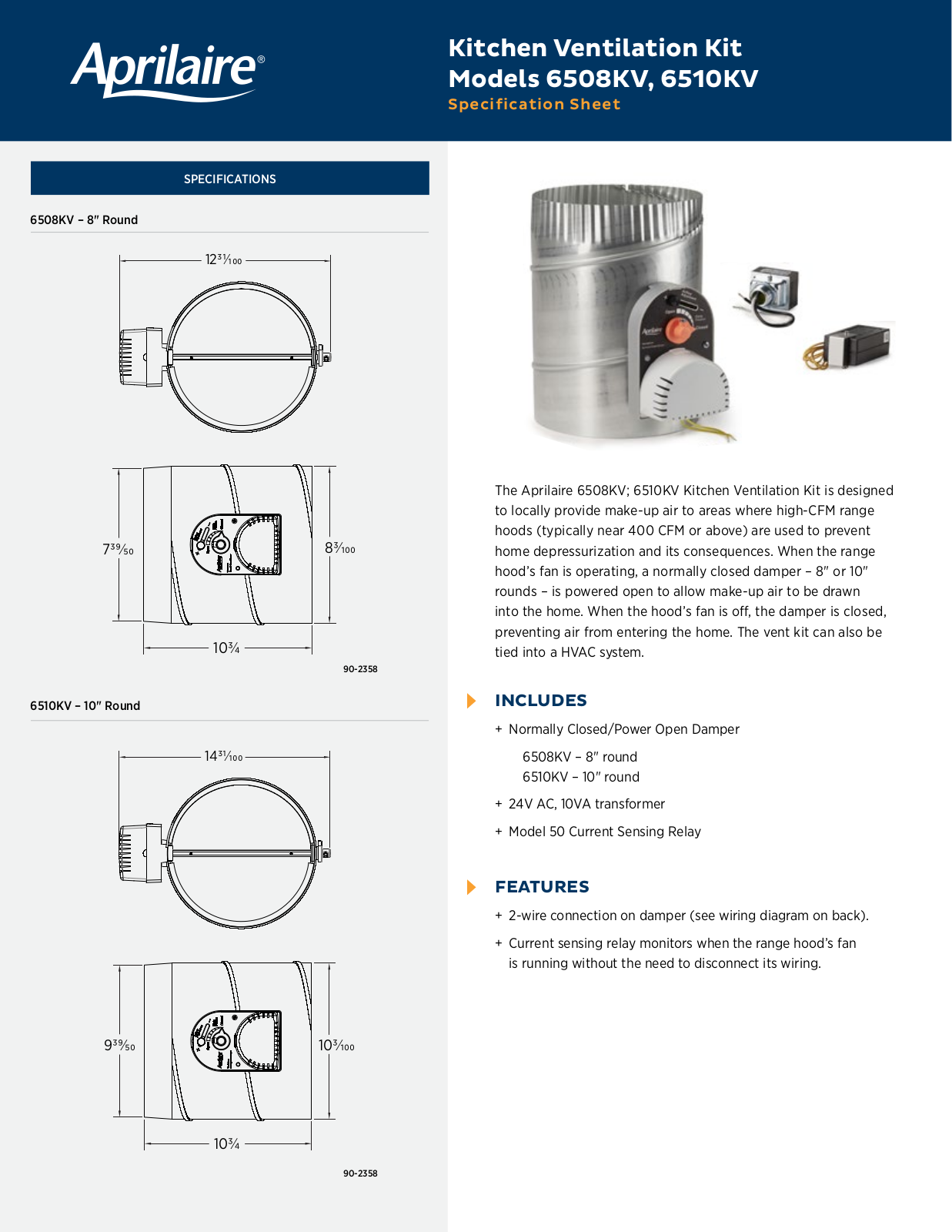 Aprilaire 6508KV, 6510KV User Manual