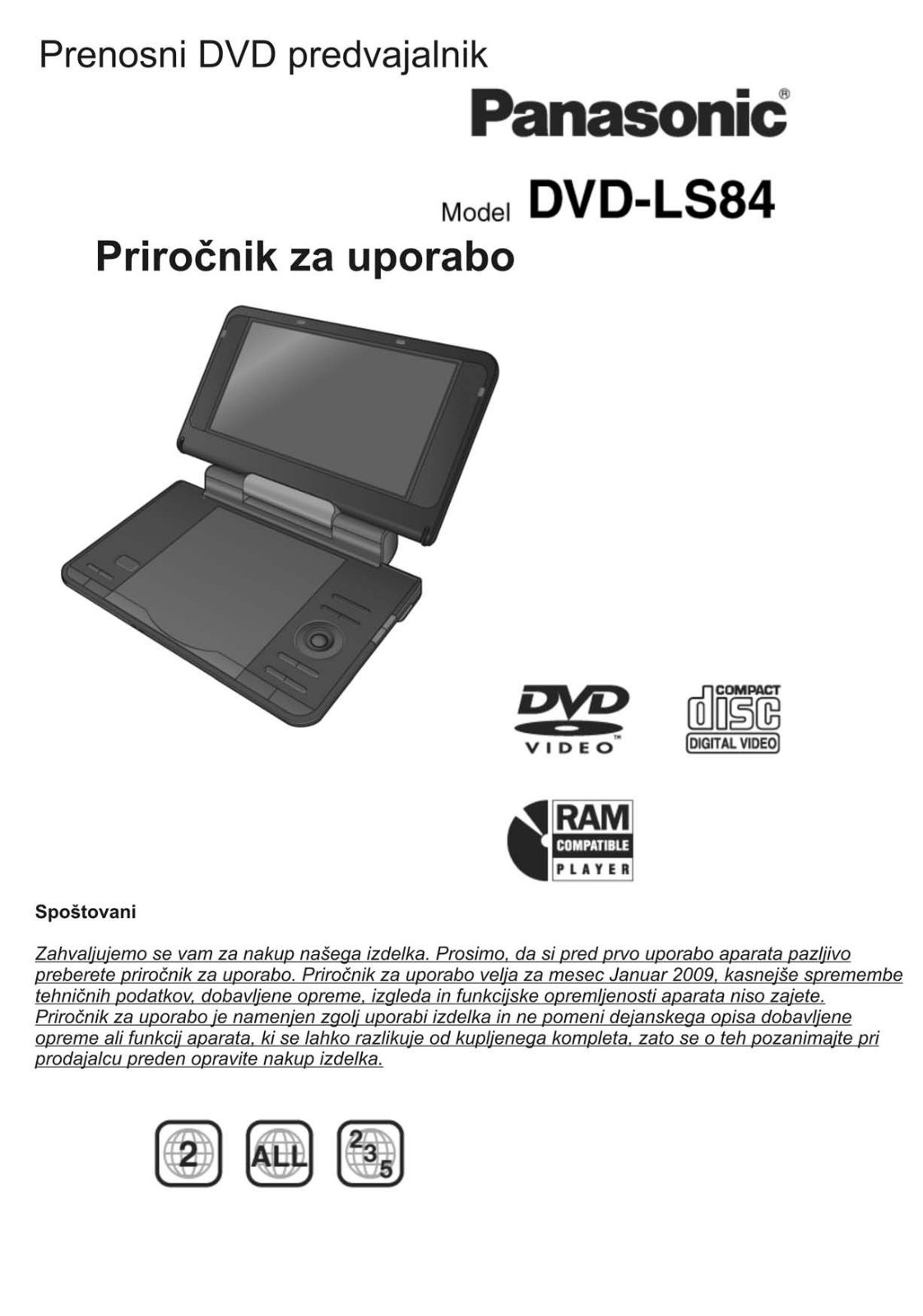 Panasonic DVD-LS84 User Manual