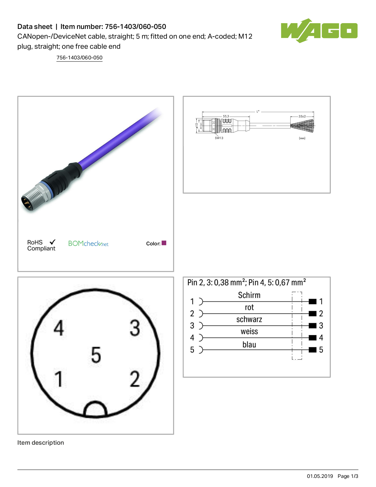 Wago 756-1403/060-050 Data Sheet