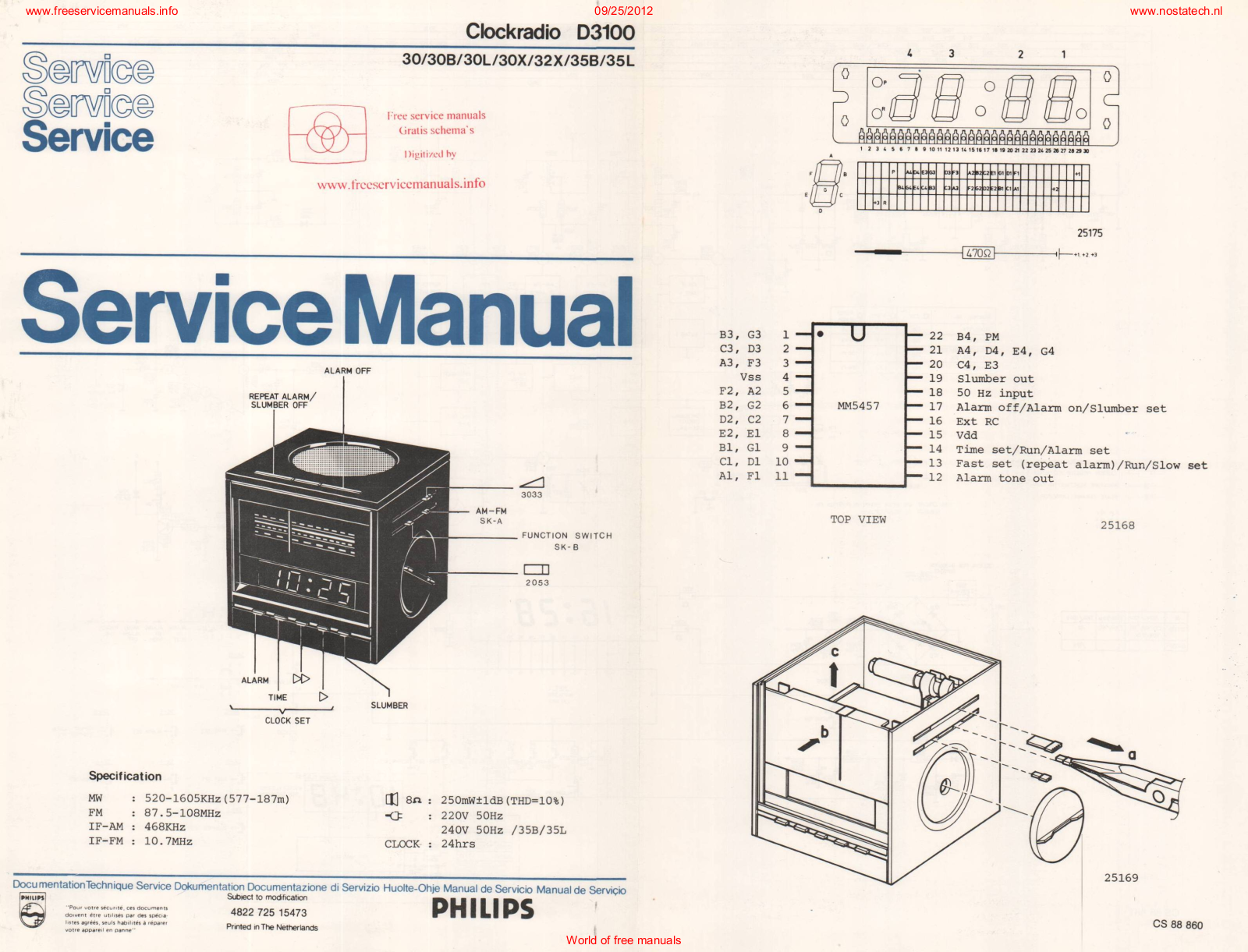 Philips _D3100_Clockradio Datasheet - ManualMachine.com
