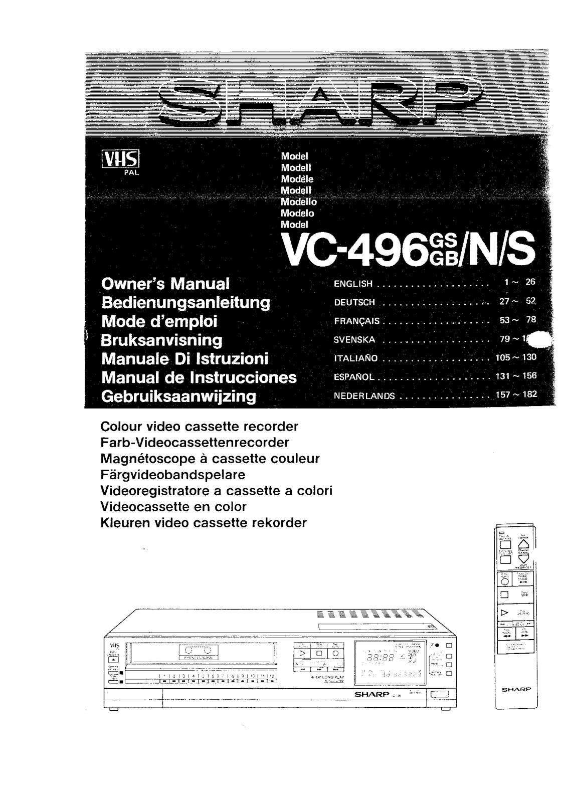 SHARP VC-496 User Manual