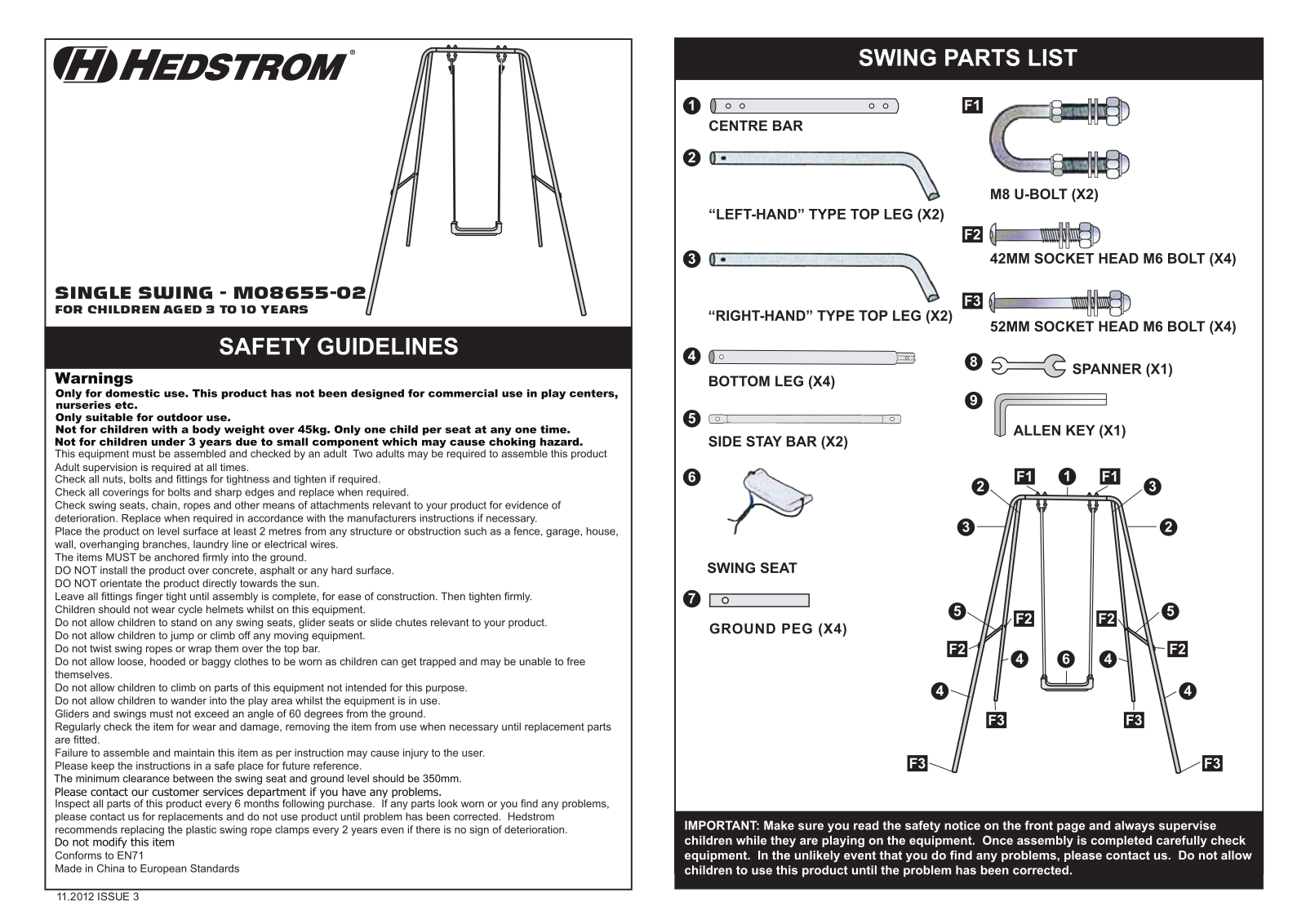 Hedstrom M08655 Instruction manual