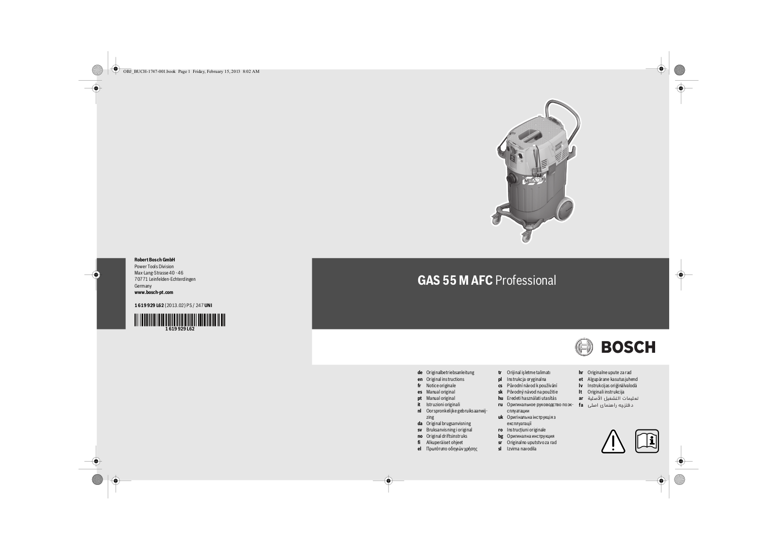 Bosch GAS 55 M AFC Professional User manual