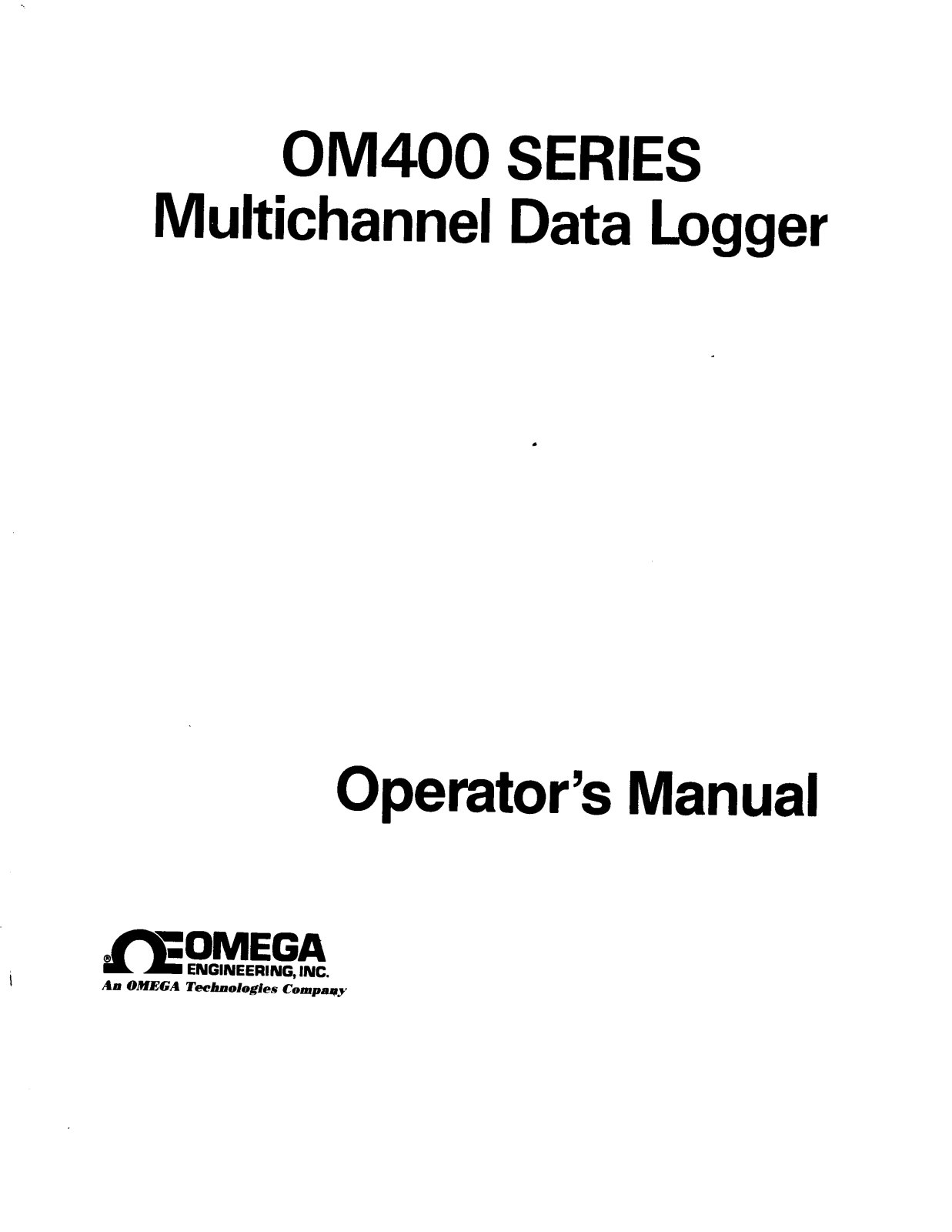 Omega Products OM400 Installation  Manual