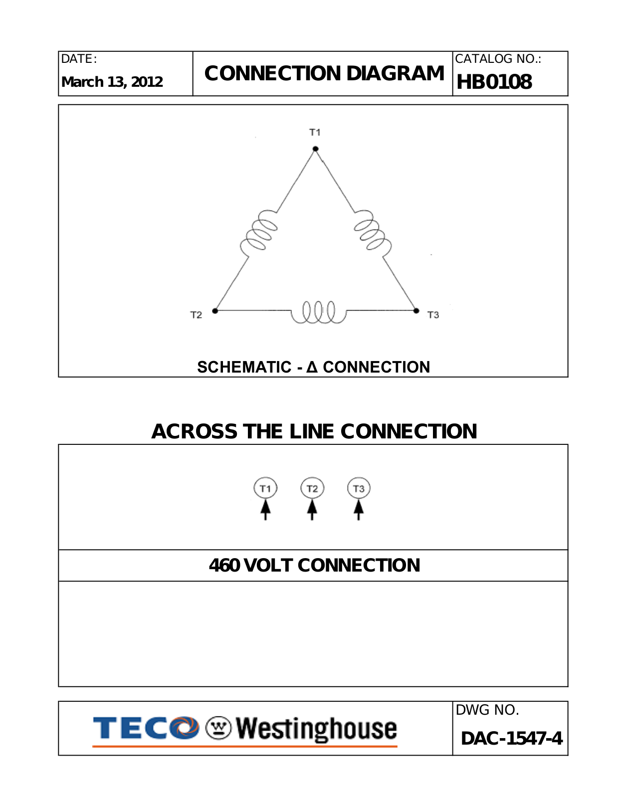 Teco HB0108 Connection Diagram