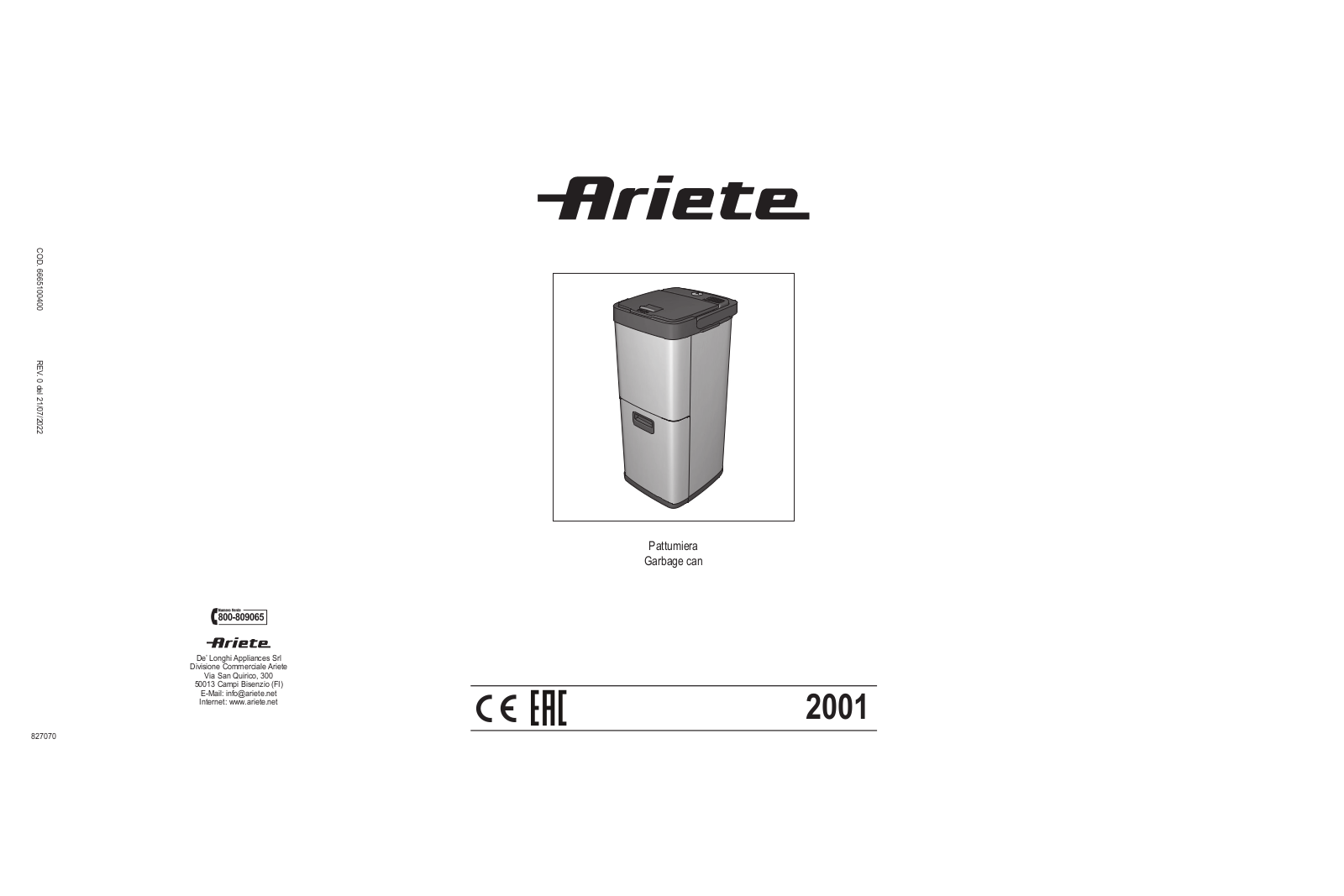 Ariete 2001 User guide - ManualMachine.com