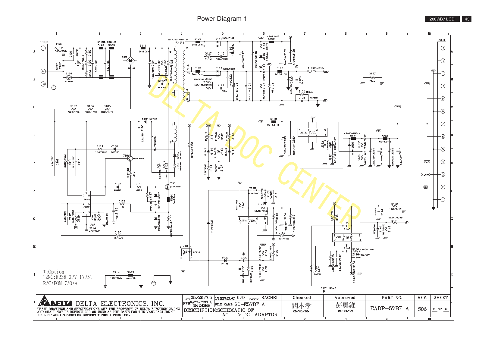 Delta EADP-57BF Schematic