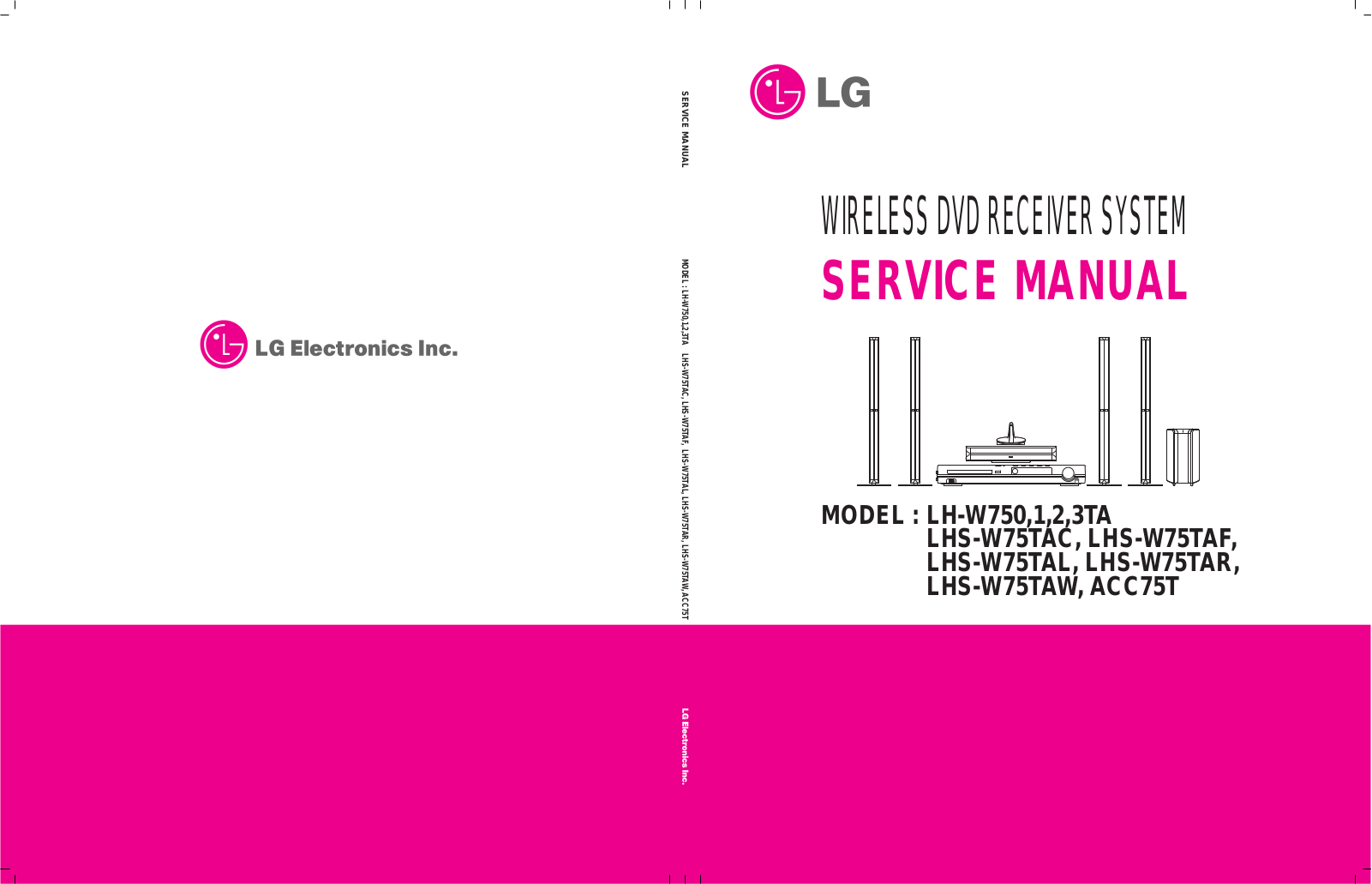 LG ACC-75-T, LHSW-75, LHSW-75-TAC, LHSW-75-TAF, LHW-750 Service manual