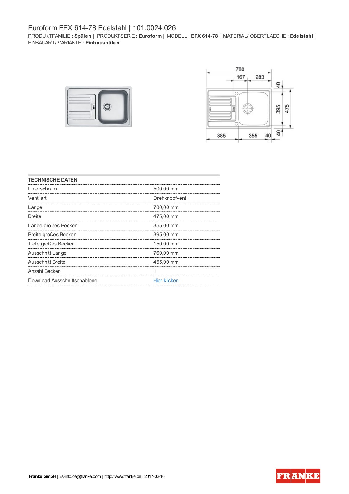 Franke 101.0024.026 Service Manual