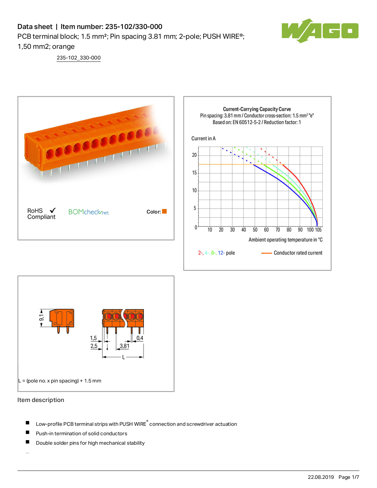 Wago 235-102/330-000 Data Sheet