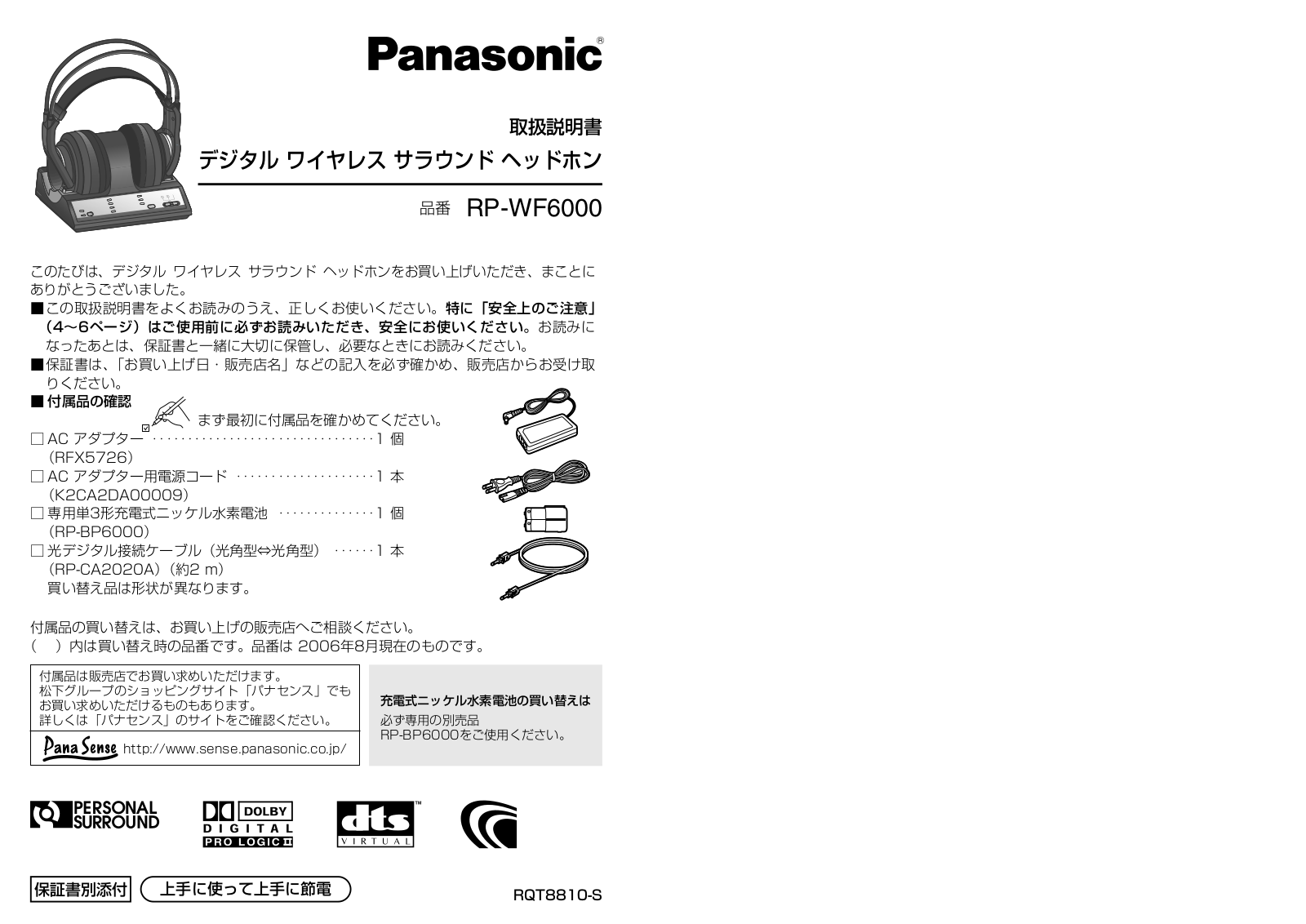 Panasonic RP-WF6000 User Manual