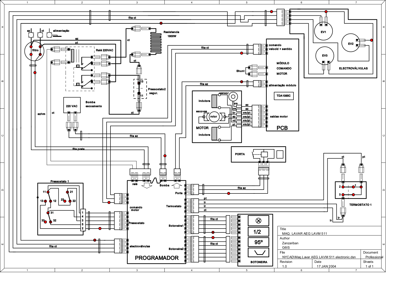 AEG Lavamat 511 Cirquit Diagram