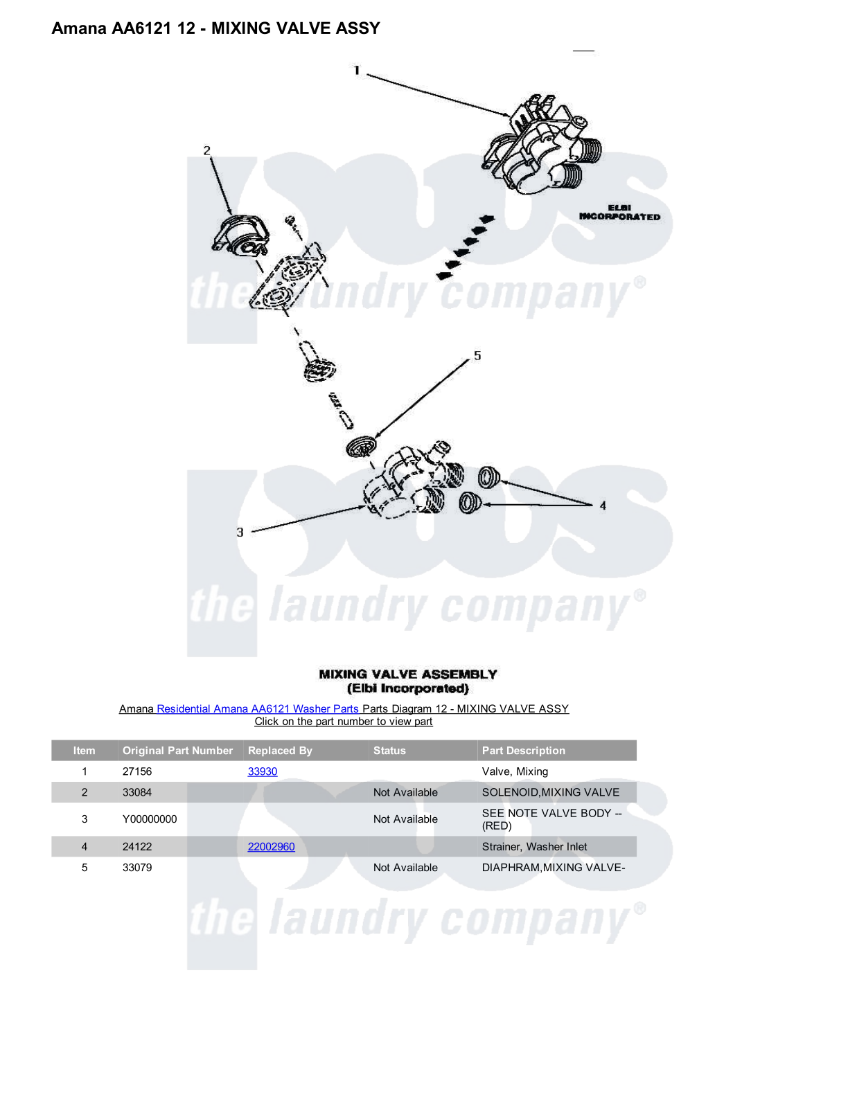 Amana AA6121 Parts Diagram