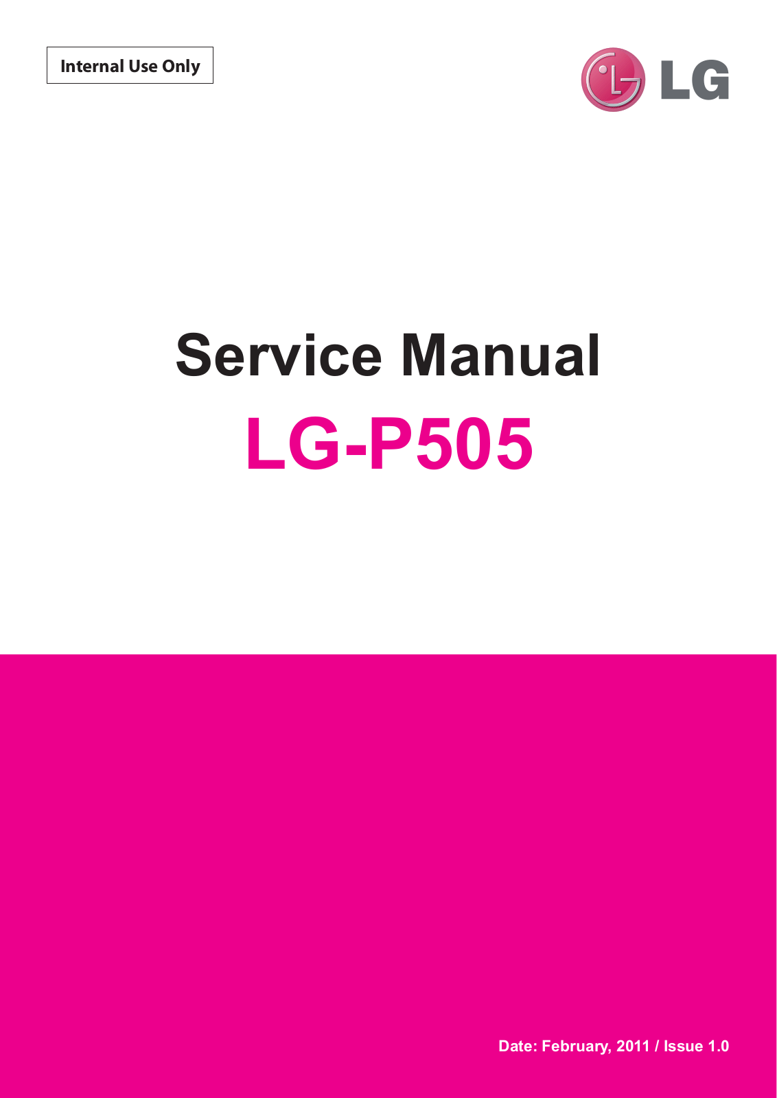 LG P505, P506 Service Manual