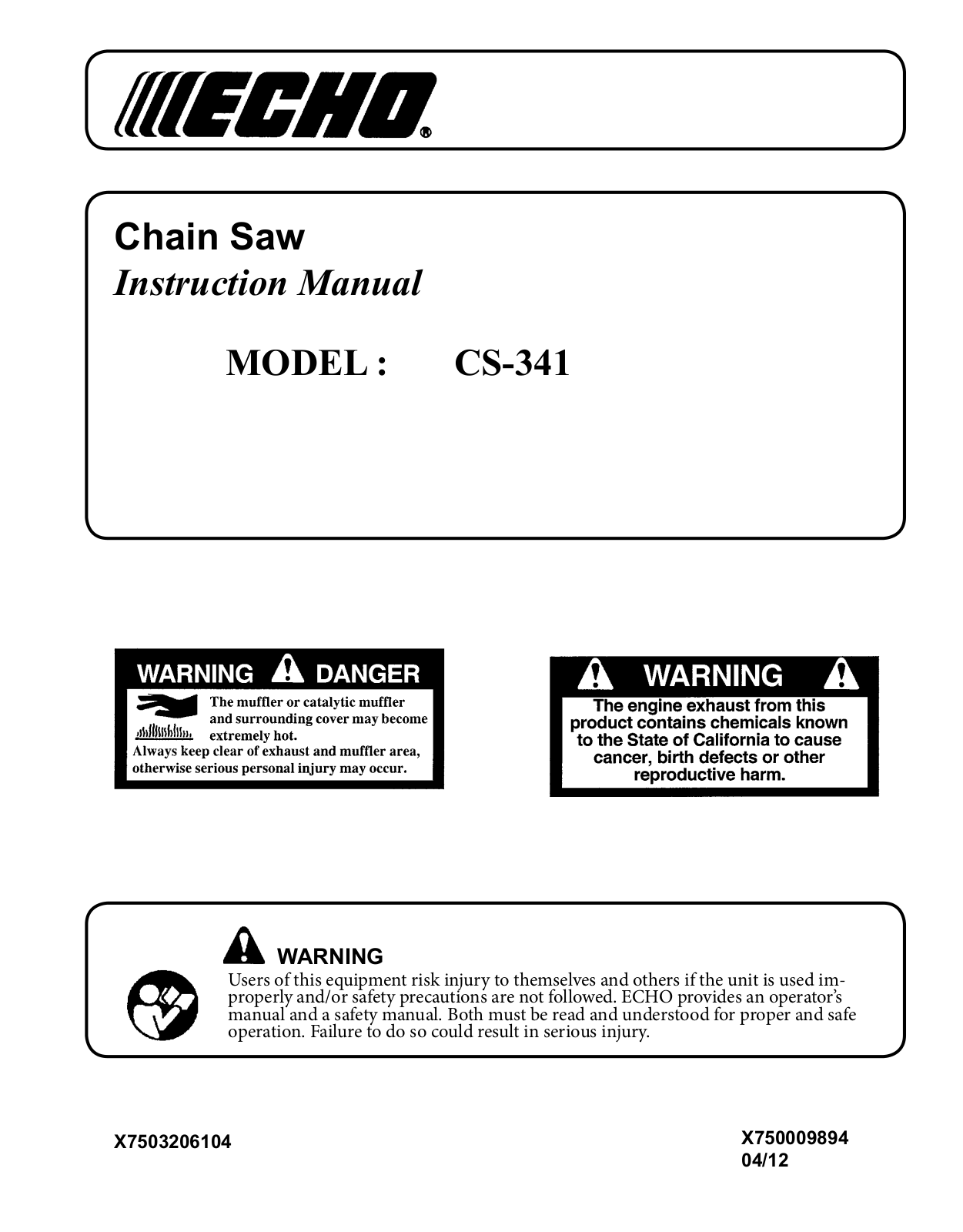 Echo CS-341 User Manual