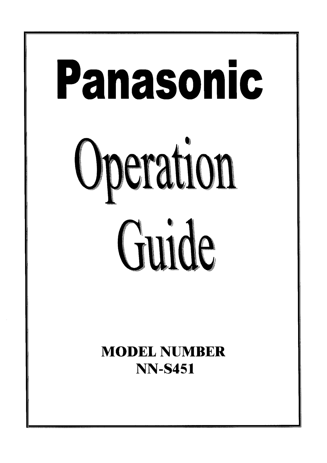 Panasonic NN-S451 Operating Instruction