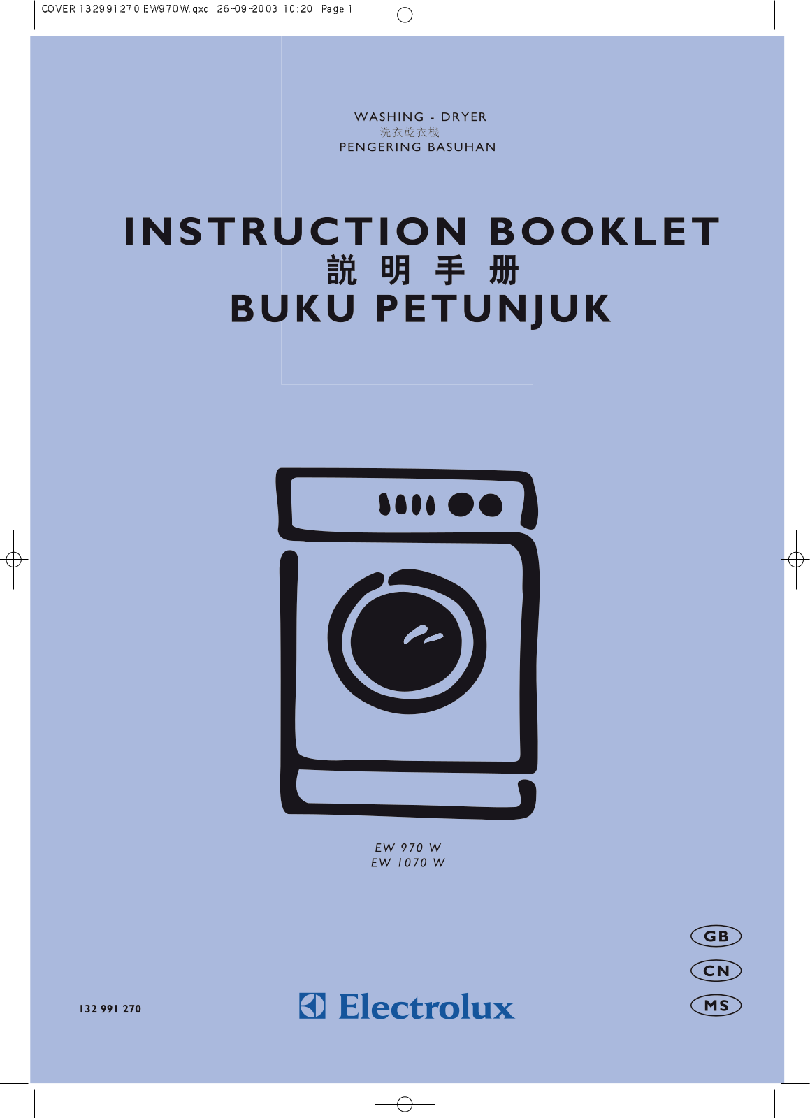 AEG-Electrolux EW1070W, EW970W User Manual