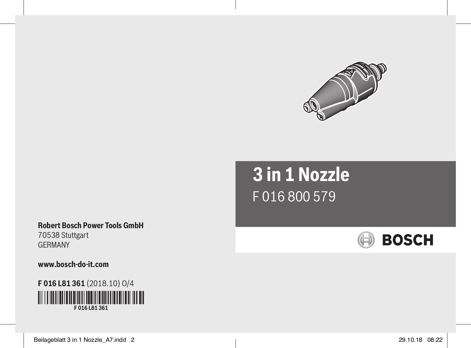 Bosch F 016 800 579 User Manual