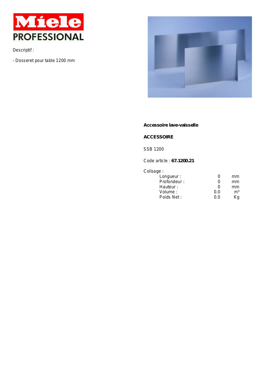 Miele SSB 1200 DESCRIPTION - ManualMachine.com