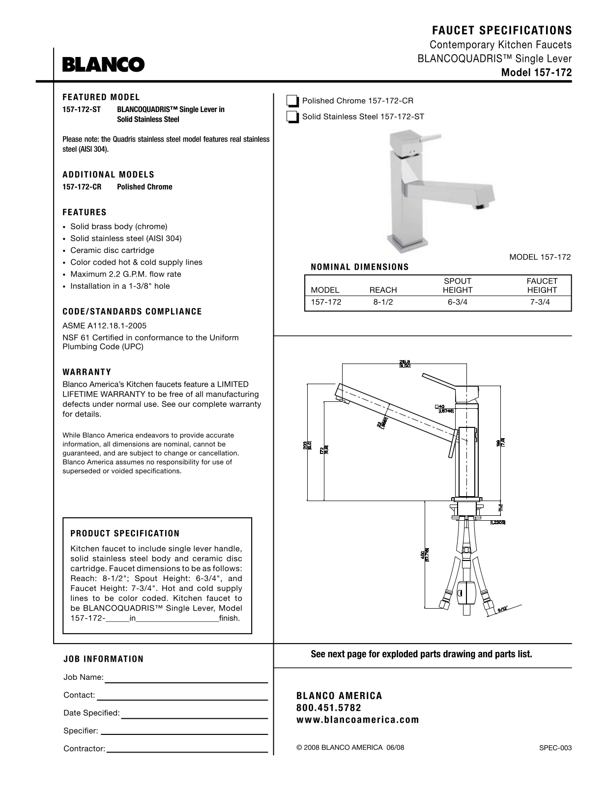 Blanco 157-172 User Manual