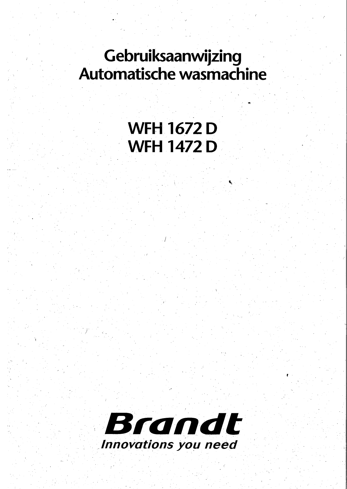 BRANDT WFH1472D User Manual