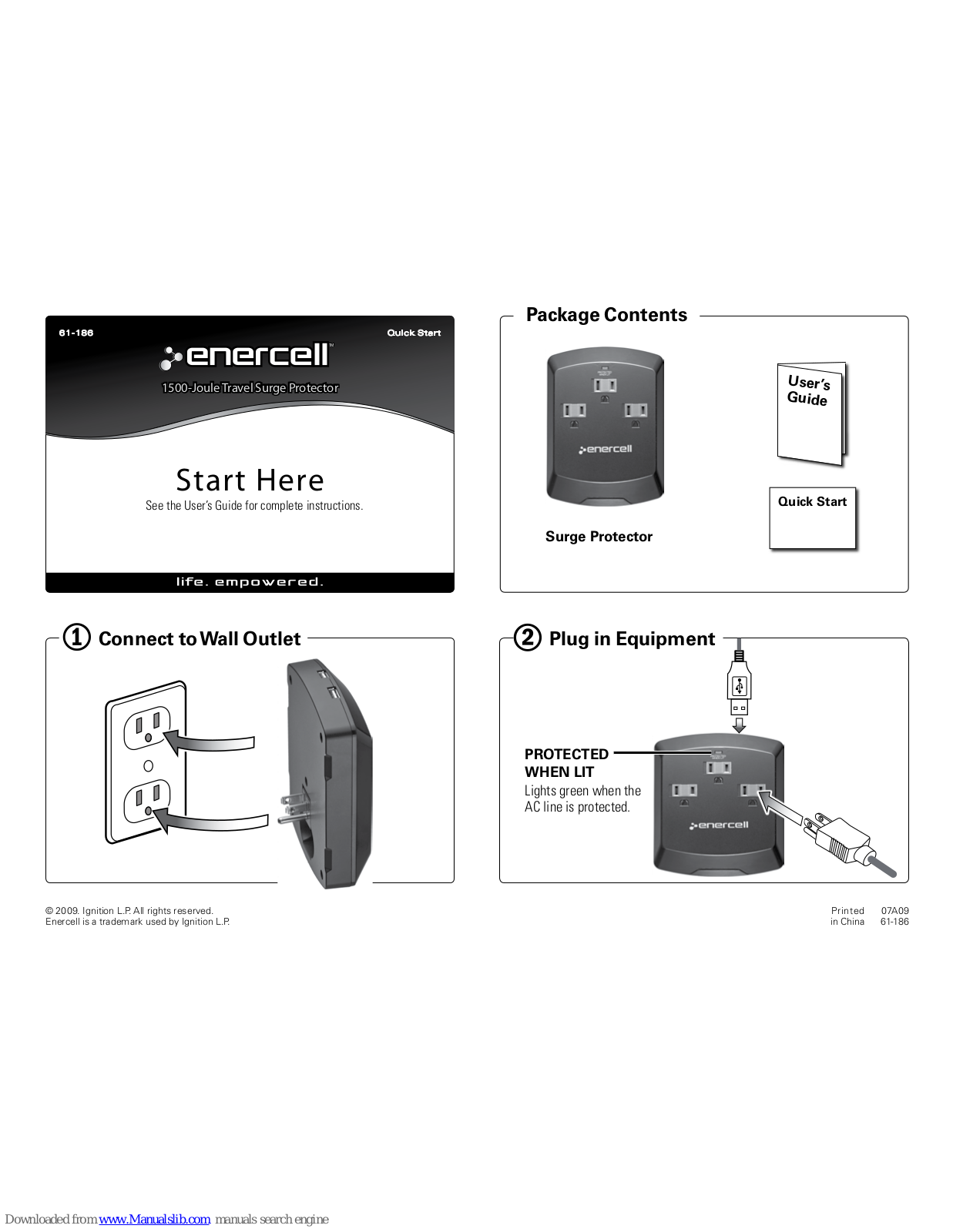 Enercell 61-186 Quick Start Manual