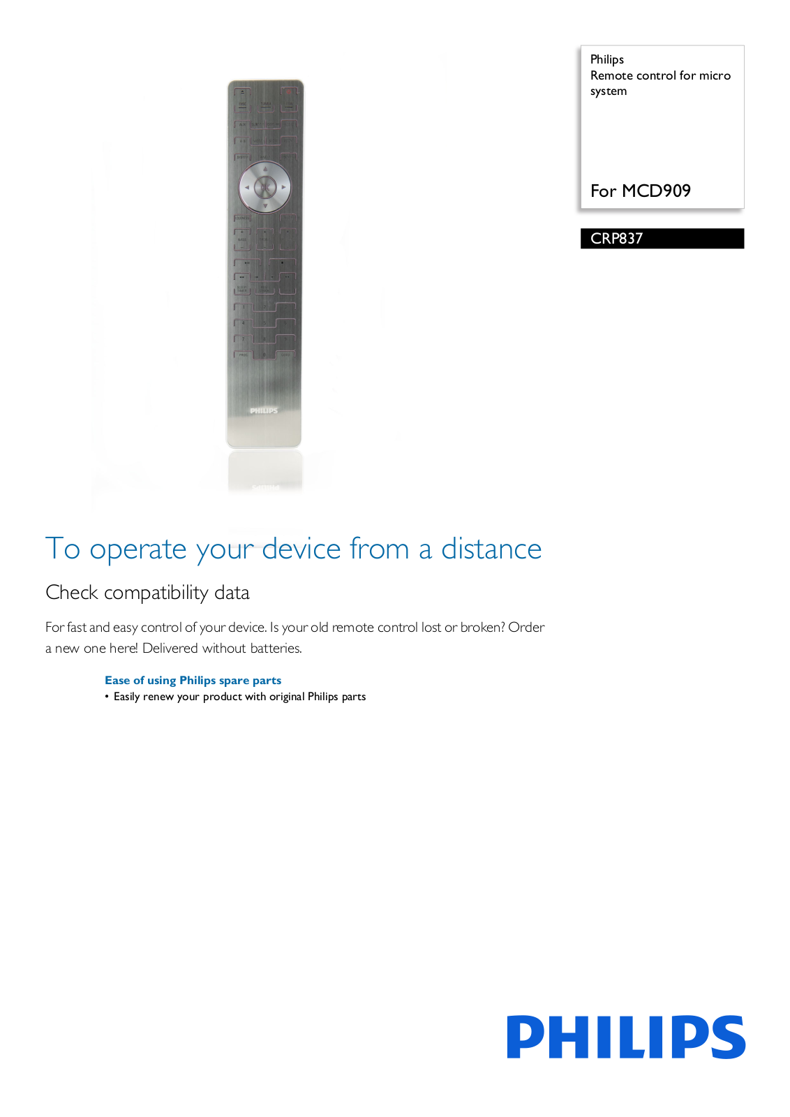 Philips CRP837/01 leaflet - ManualMachine.com