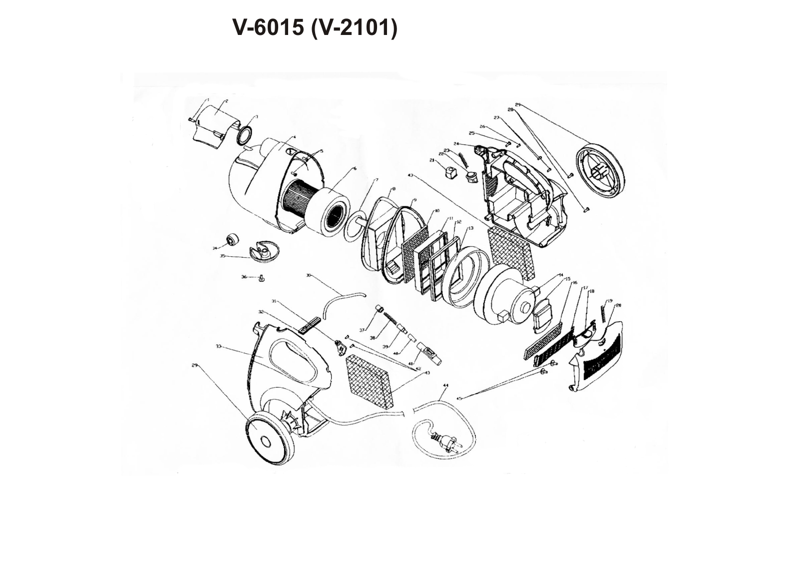 BORK V-6015 Spare Parts List