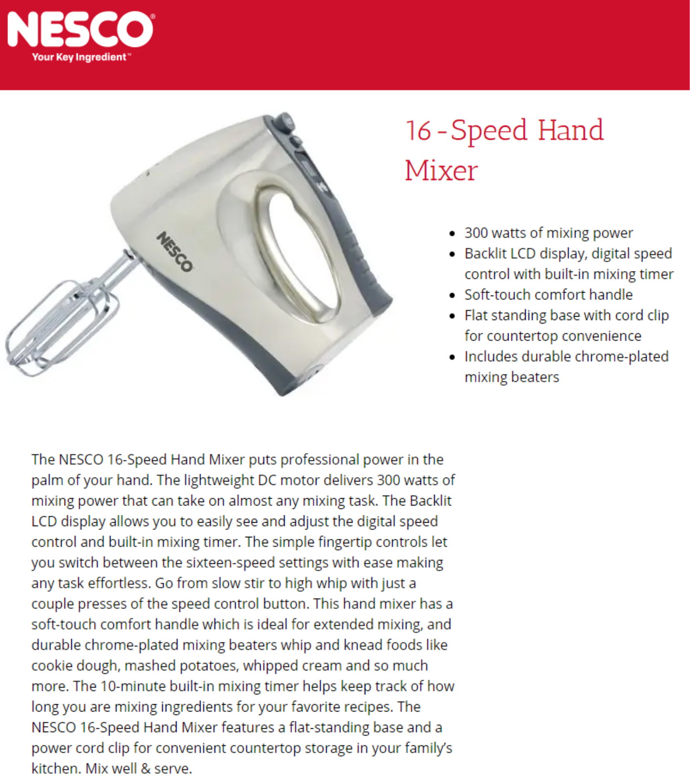 Nesco NSO1185 Specifications - ManualMachine.com