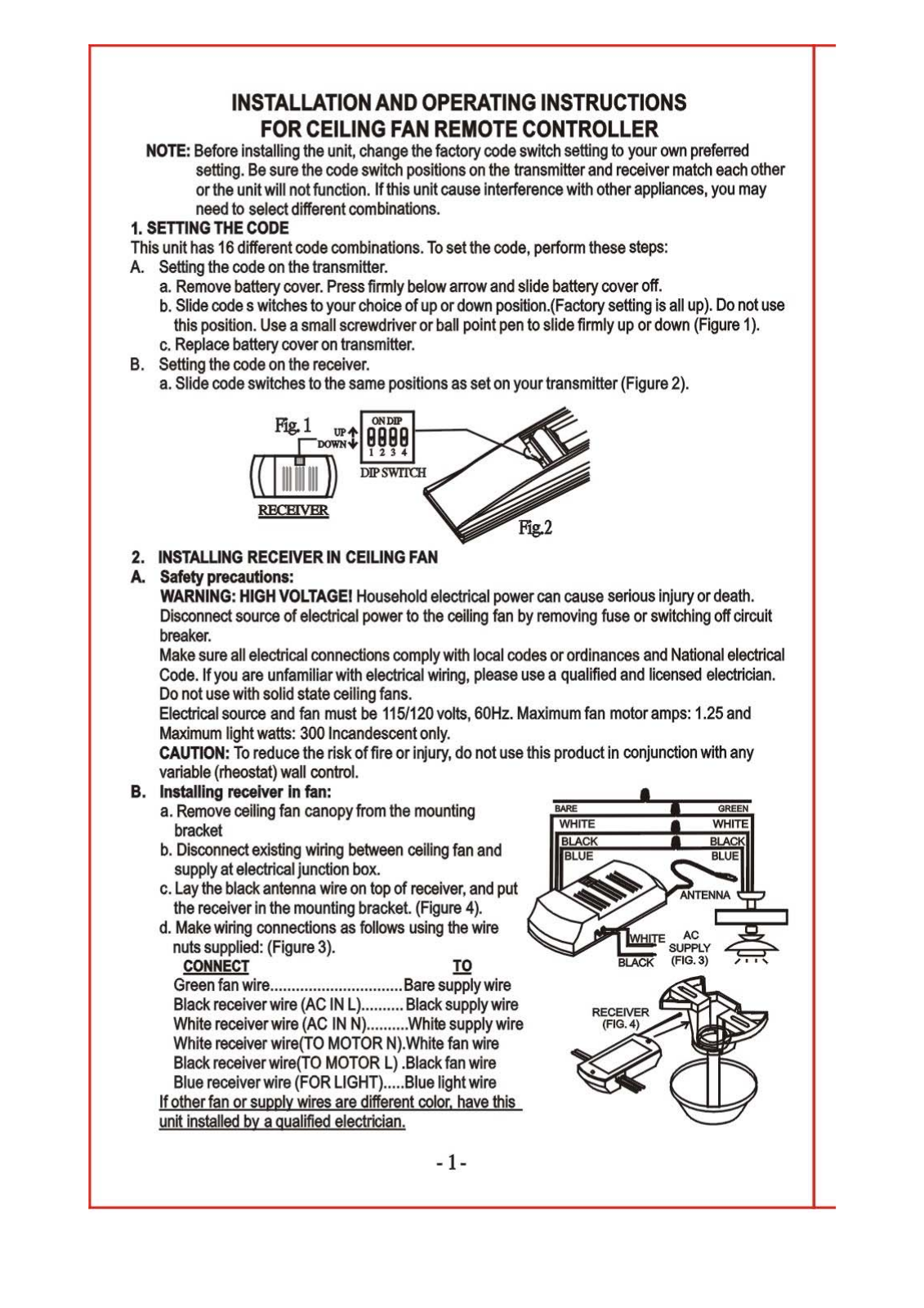 Chungear Co 9401 Users Manual