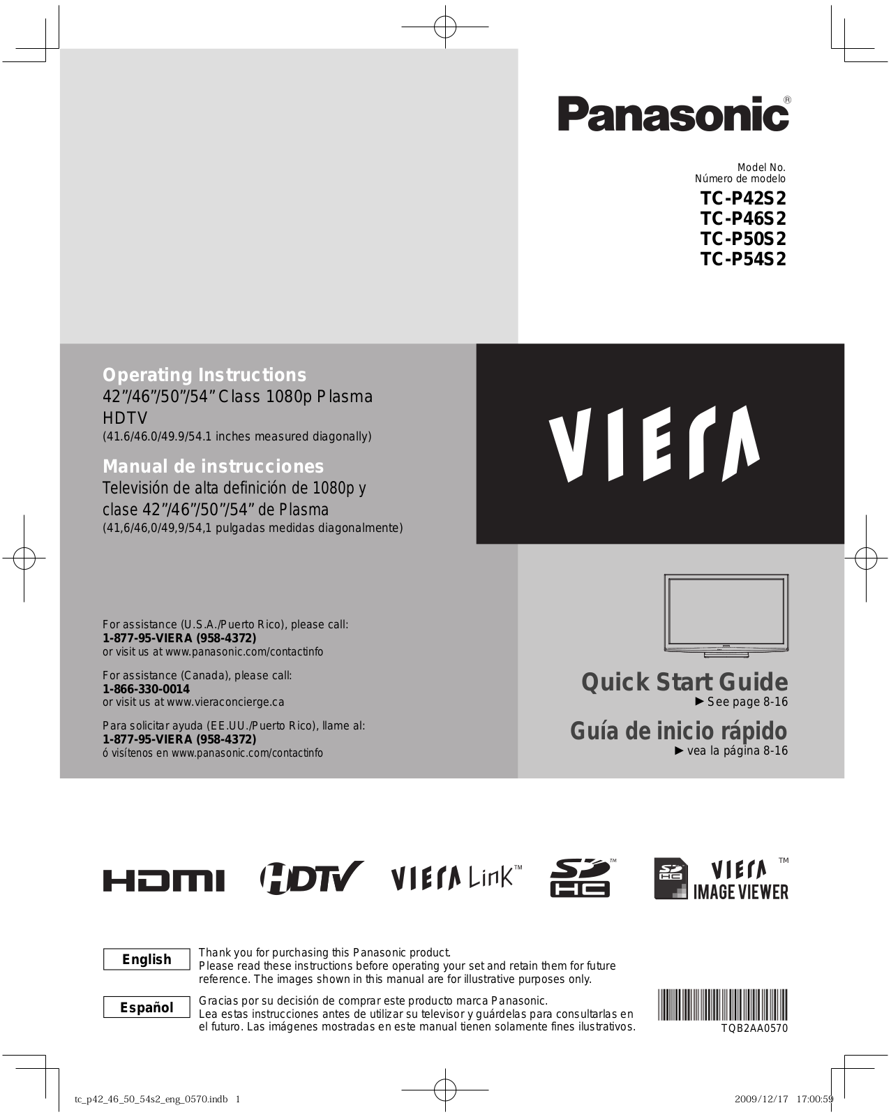 Panasonic TC-P54S2 Operating Instruction - ManualMachine.com