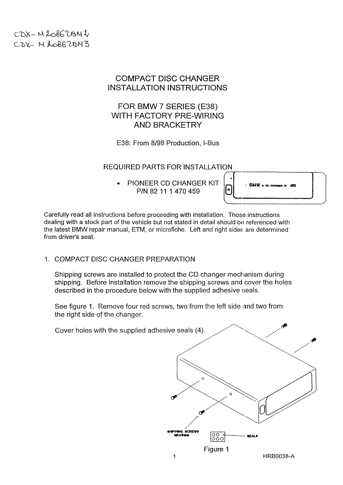 Pioneer CDX-M2086ZBM-02 User Manual