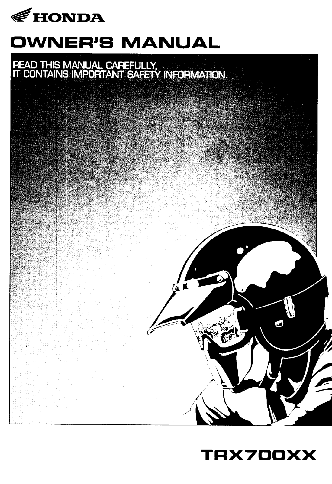 Honda TRX700XX Owner's Manual