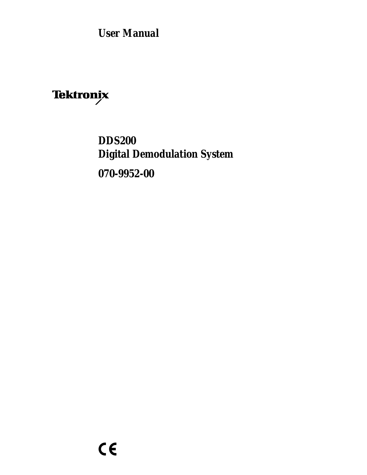 Tektronix DDS200 User Manual