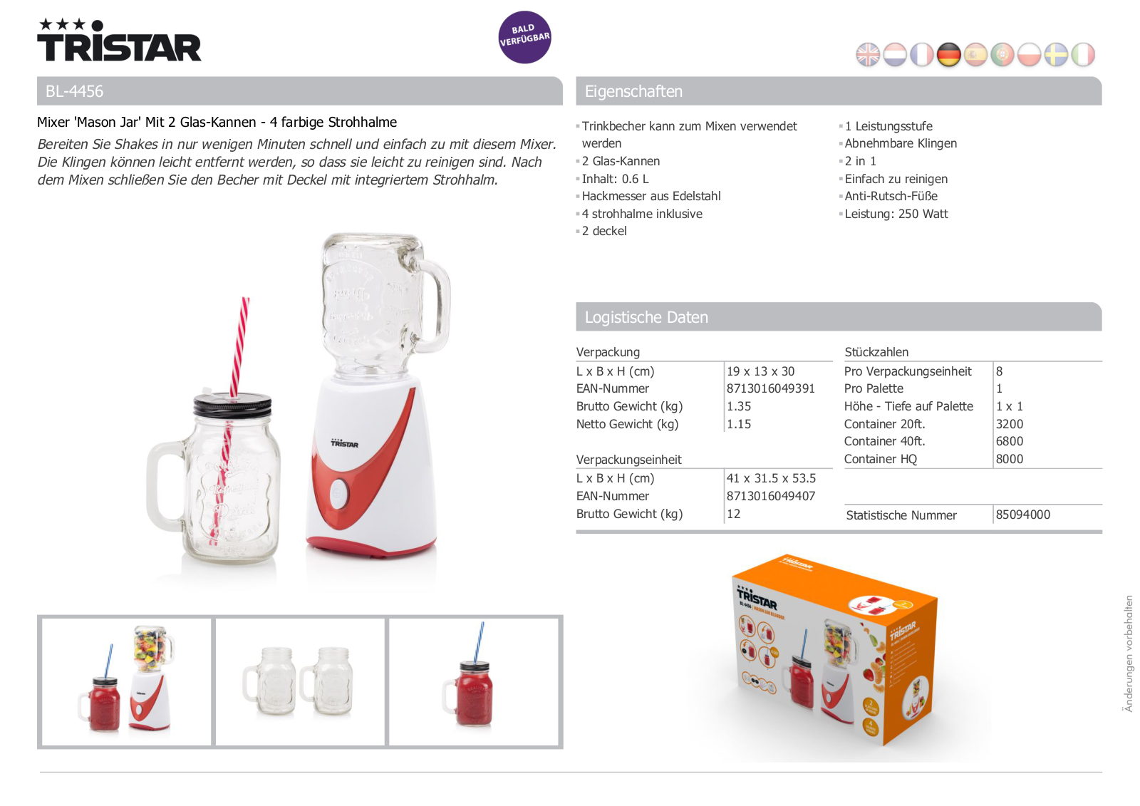 Tristar BL-4456 User Manual