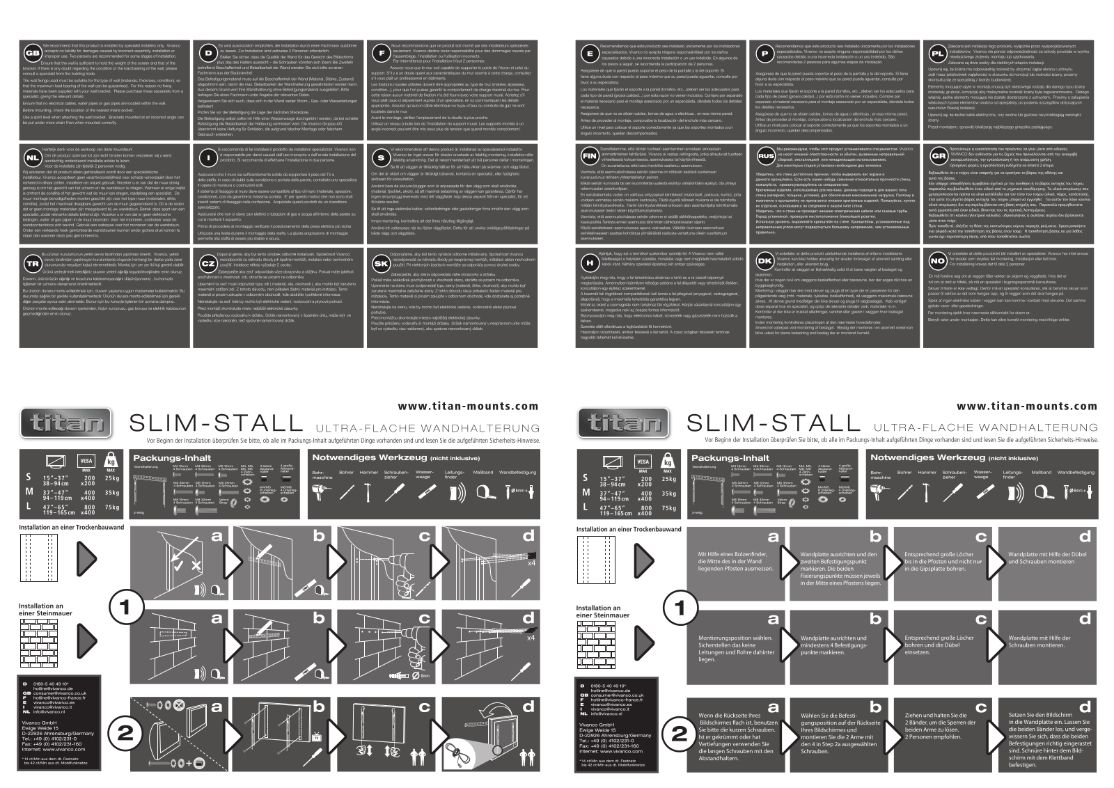 Vivanco SLIM-STALL User guide