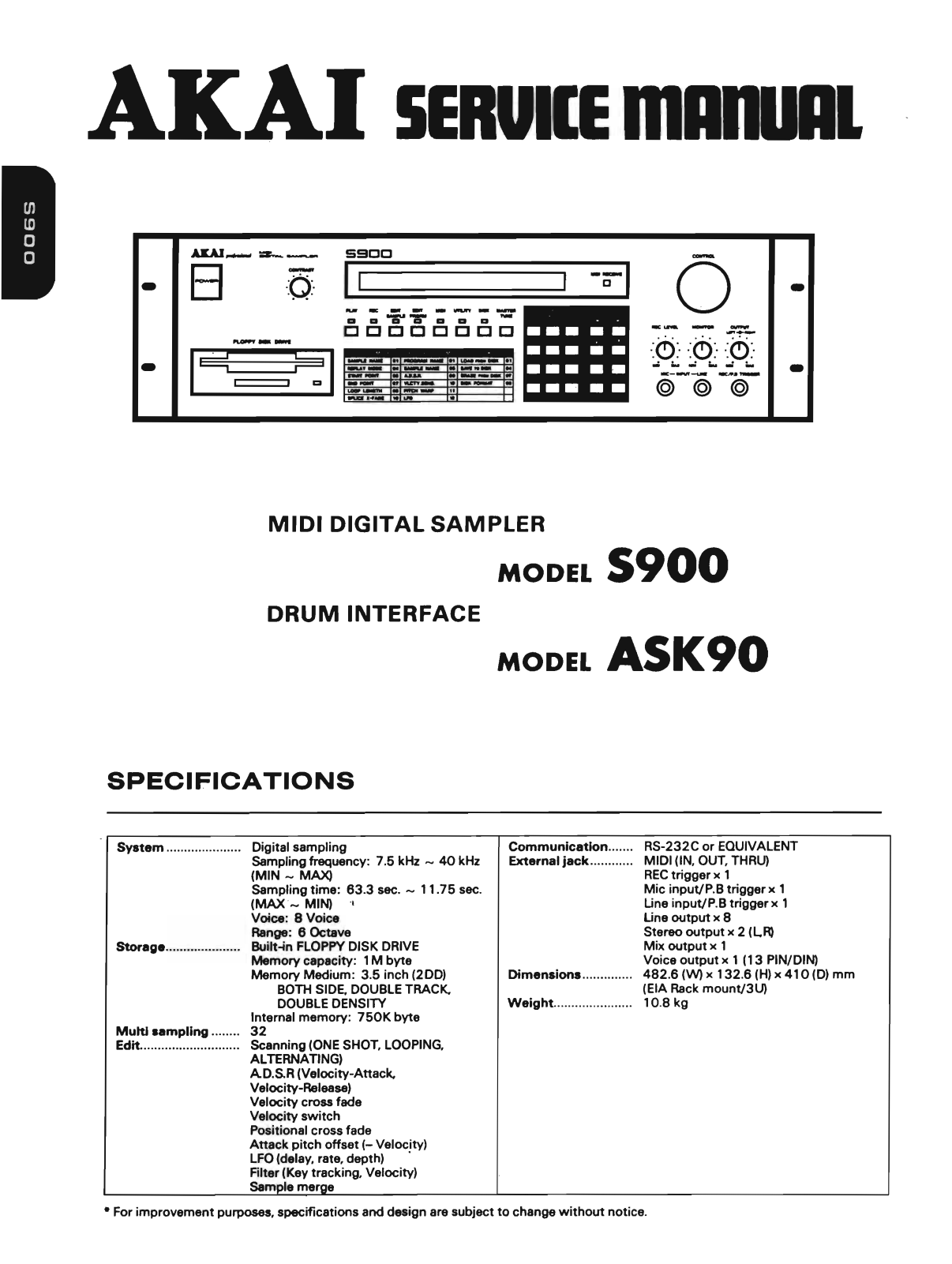 Akai S-900 Service Manual