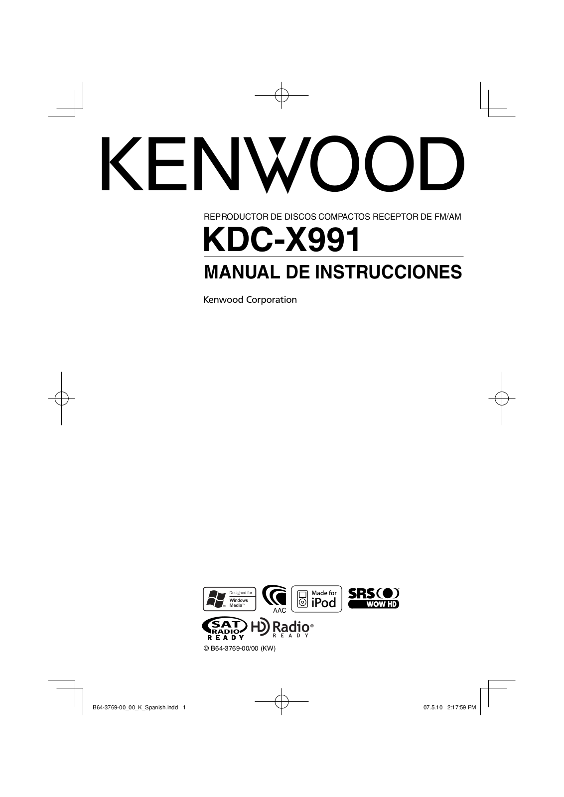 Kenwood KDC-X991 User Manual