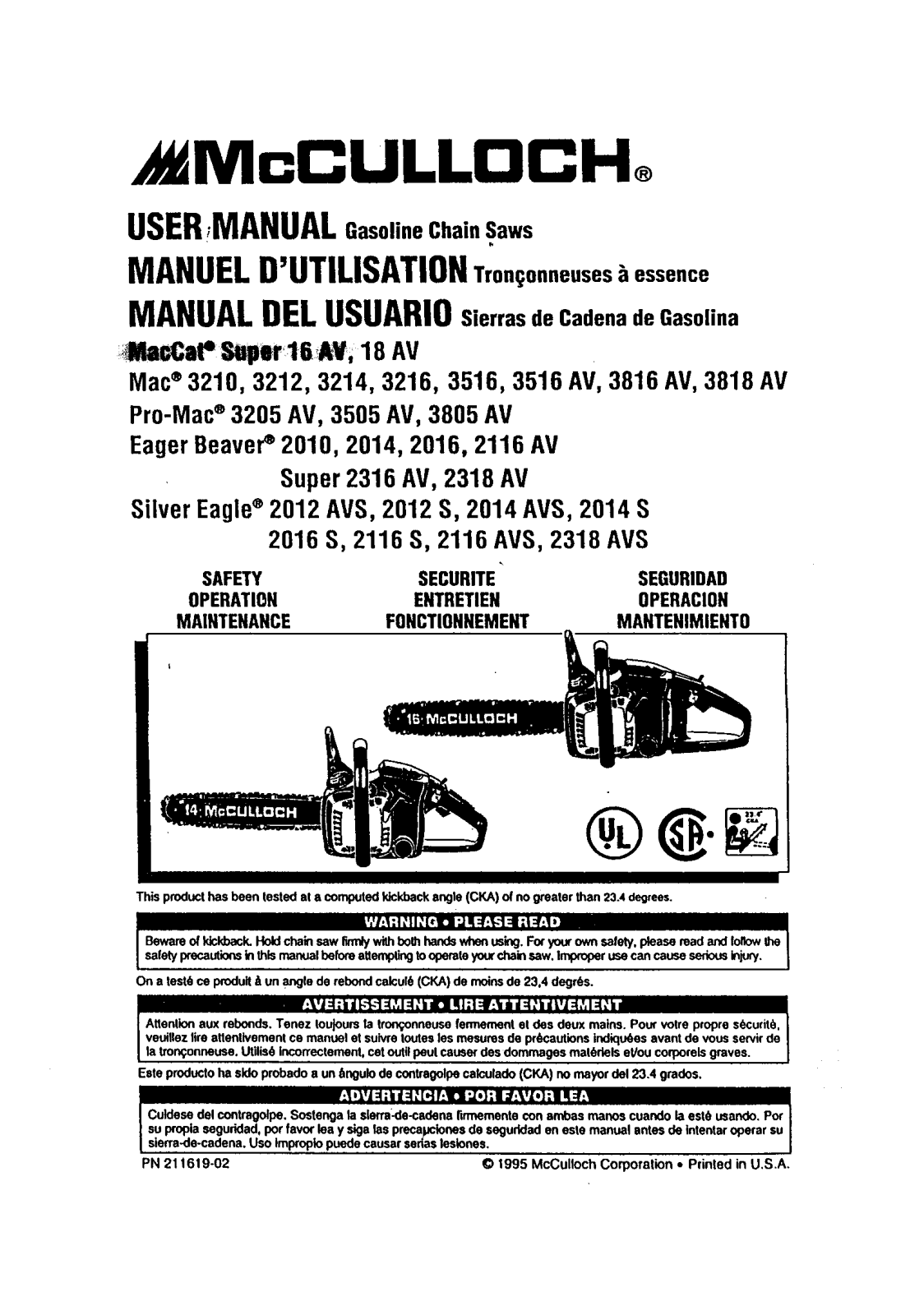 McCulloch MACE3210 User Manual - ManualMachine.com
