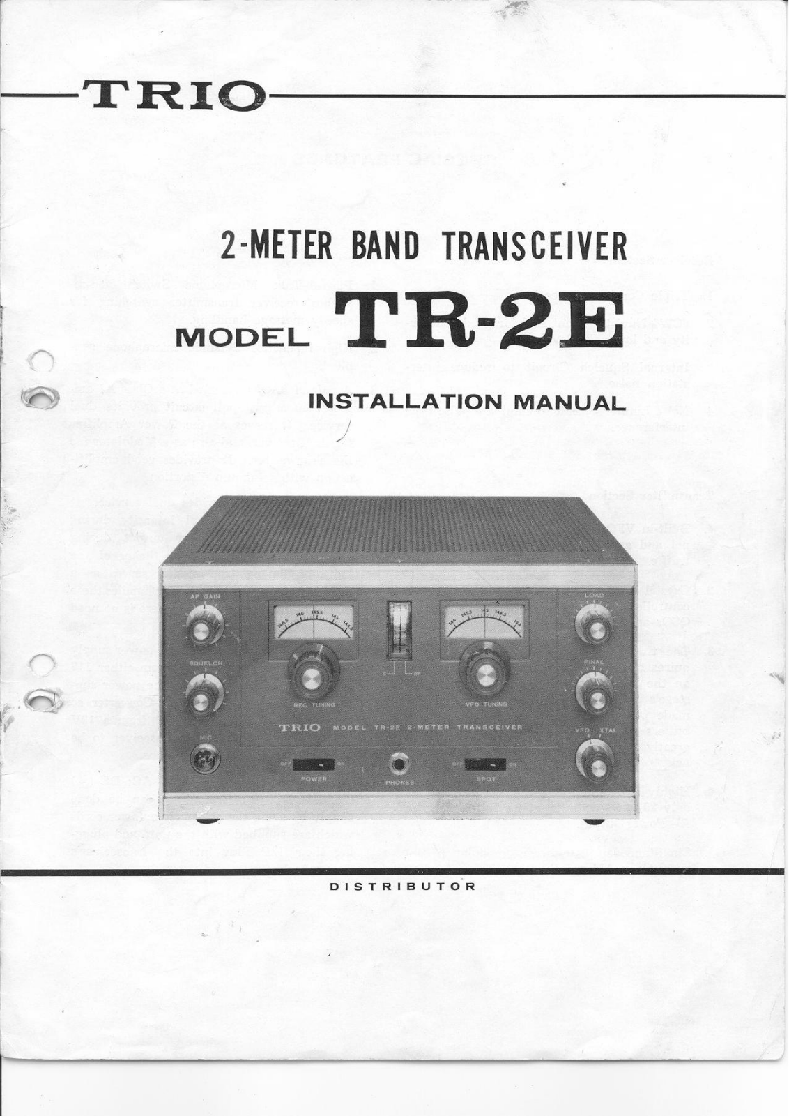 Kenwood TR-2E User guide