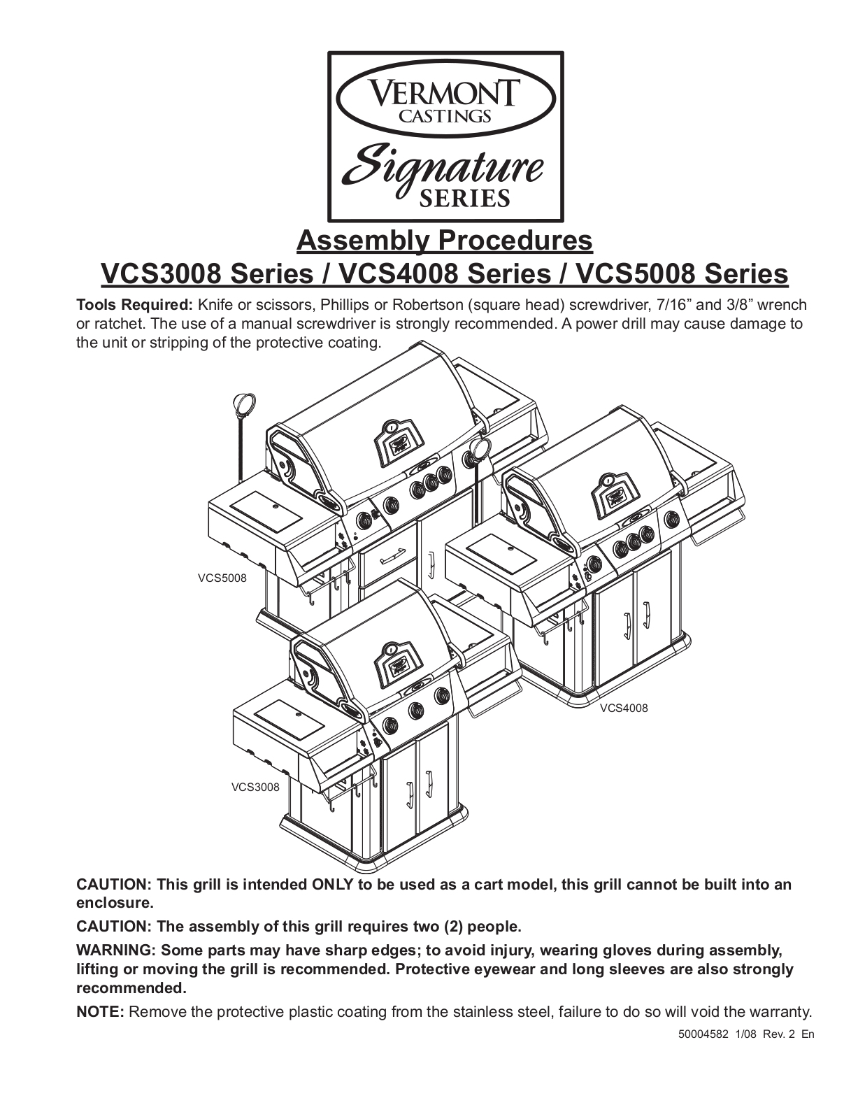 Vermont Castings Vcs3008, Vcs2008, Vcs3028, Vcs3038, Vcs3018 Installation Instruction