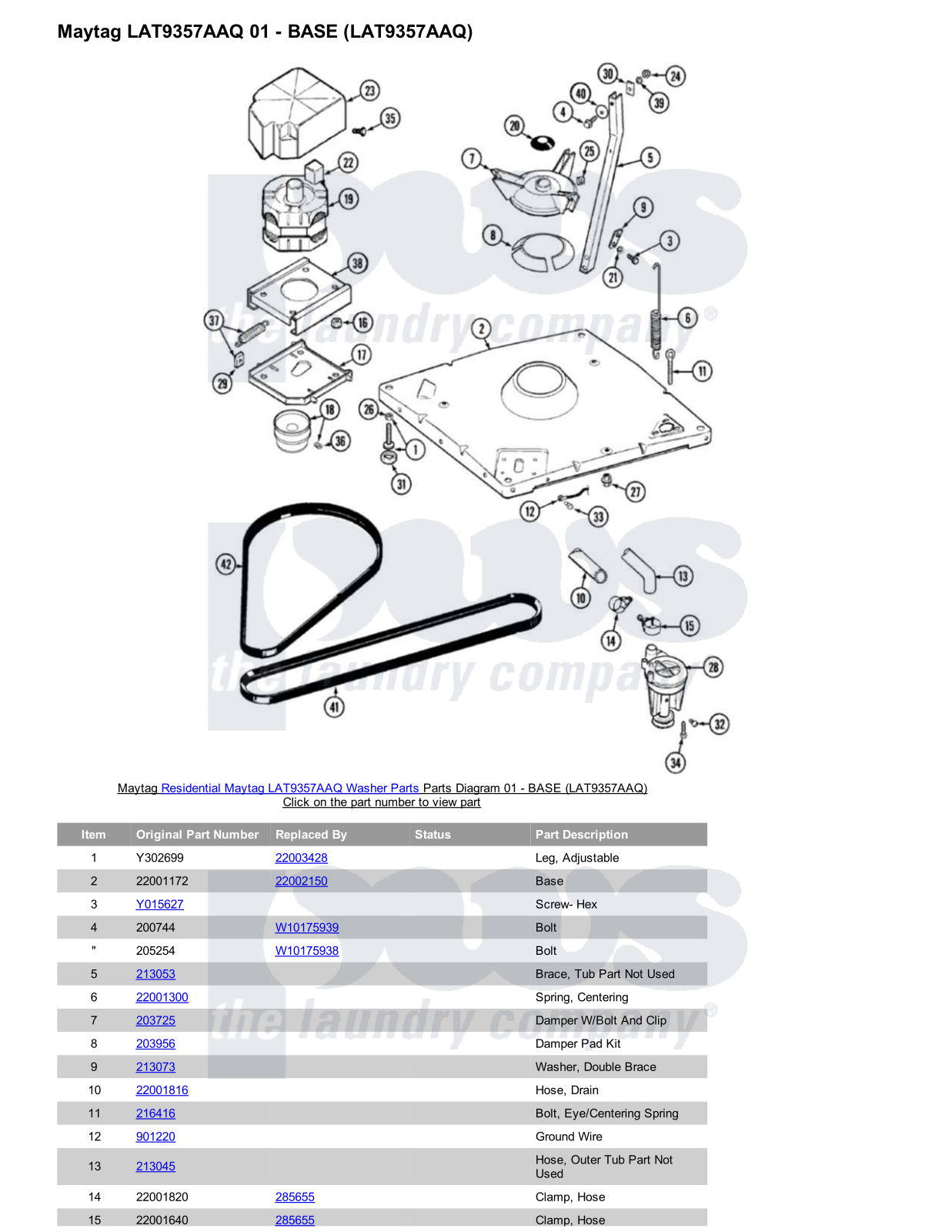 Maytag LAT9357AAQ Parts Diagram