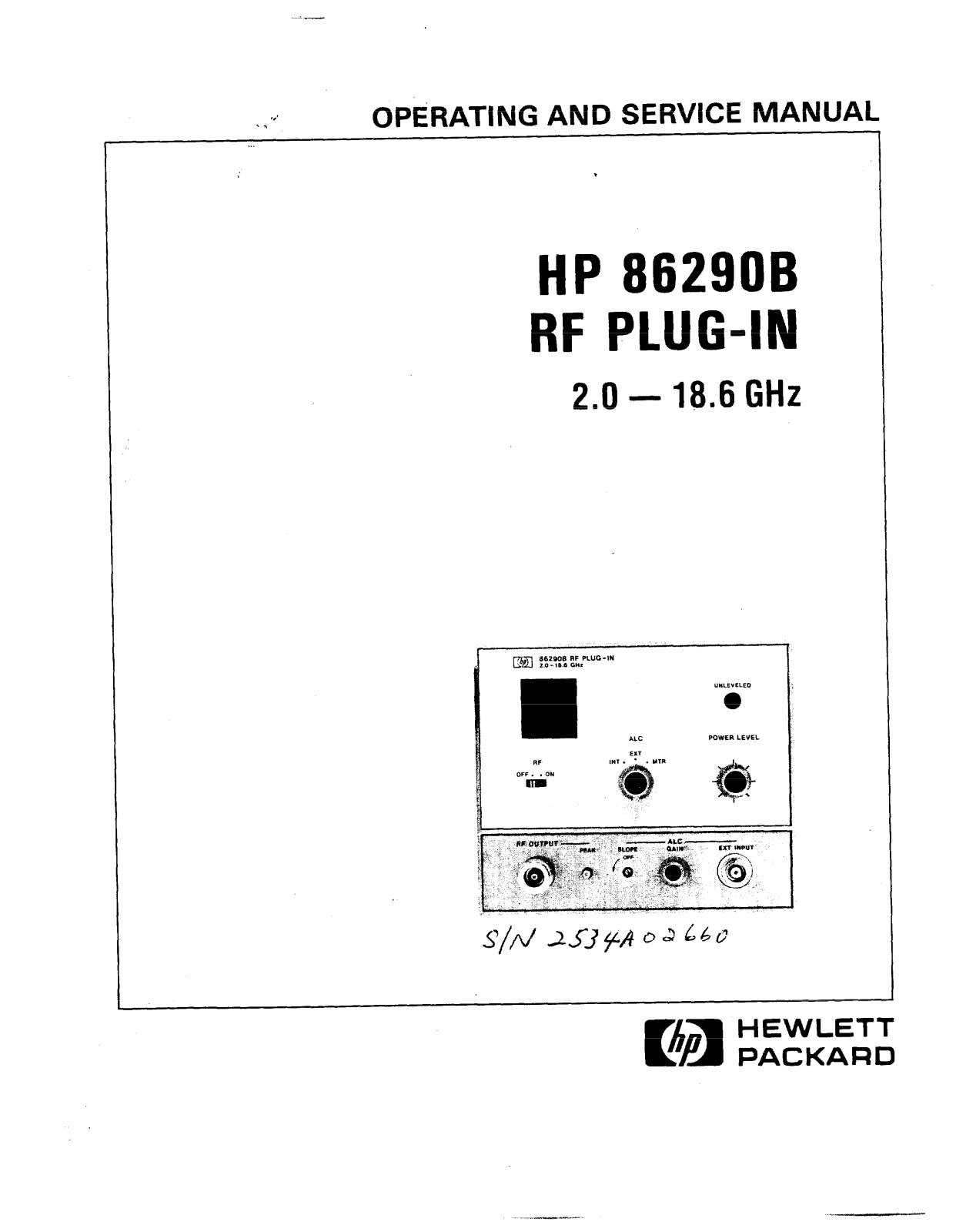 HP 86290B Service manual