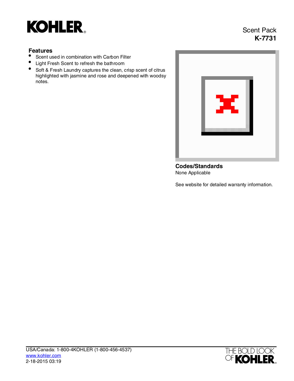 Kohler KOH20741 Specifications - ManualMachine.com