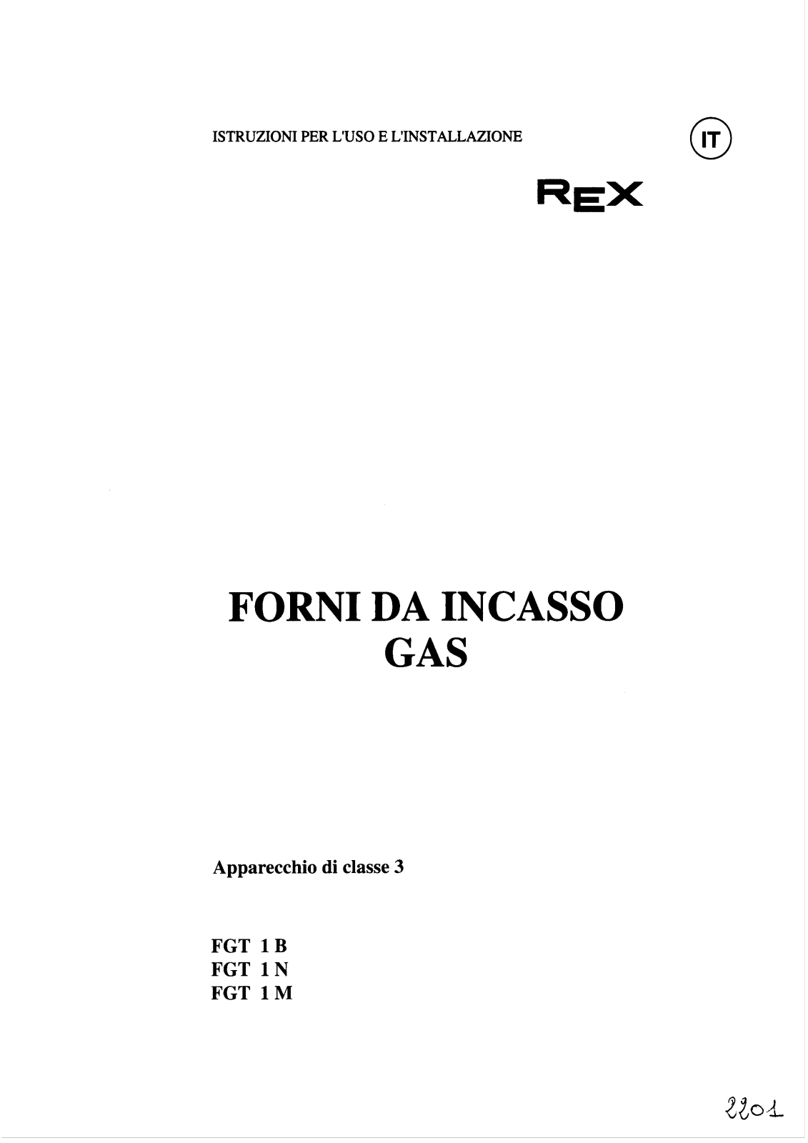 Rex FGT1N, FGT1M, FGT1B User Manual