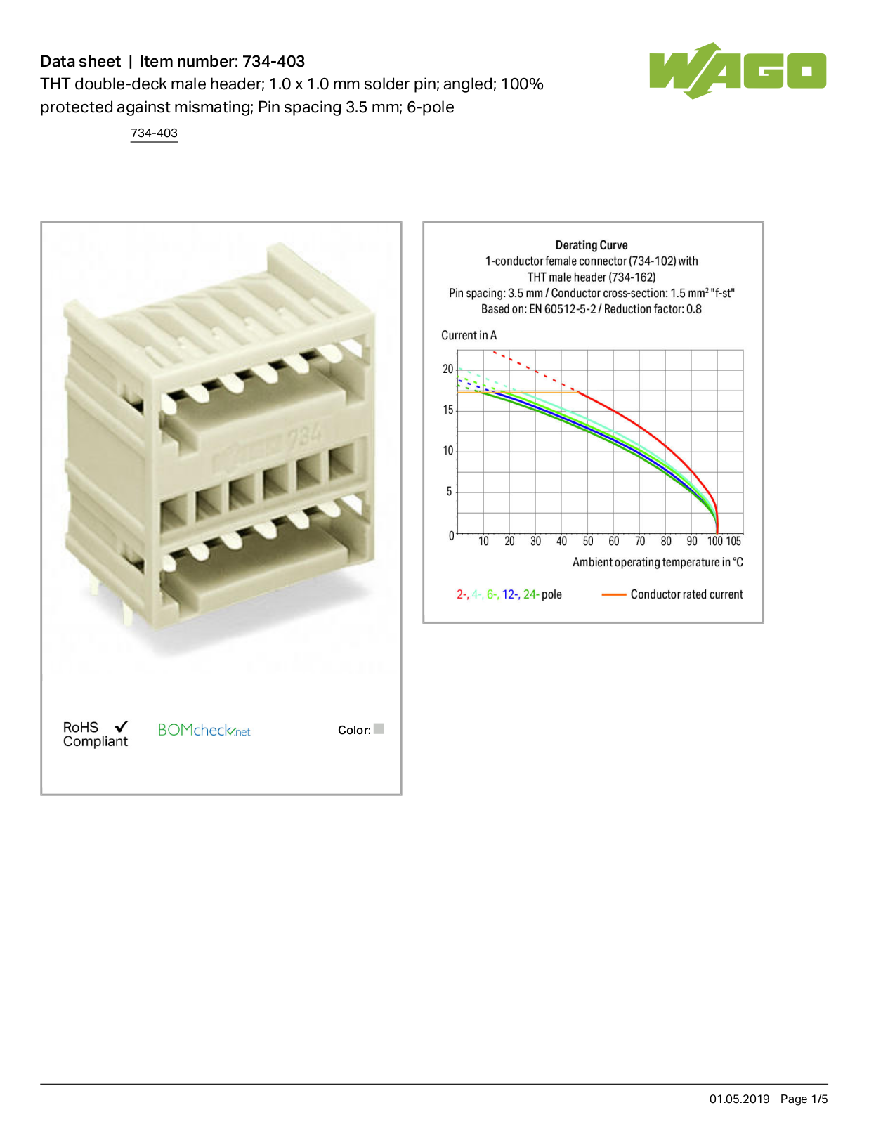 Wago 734-403 Data Sheet