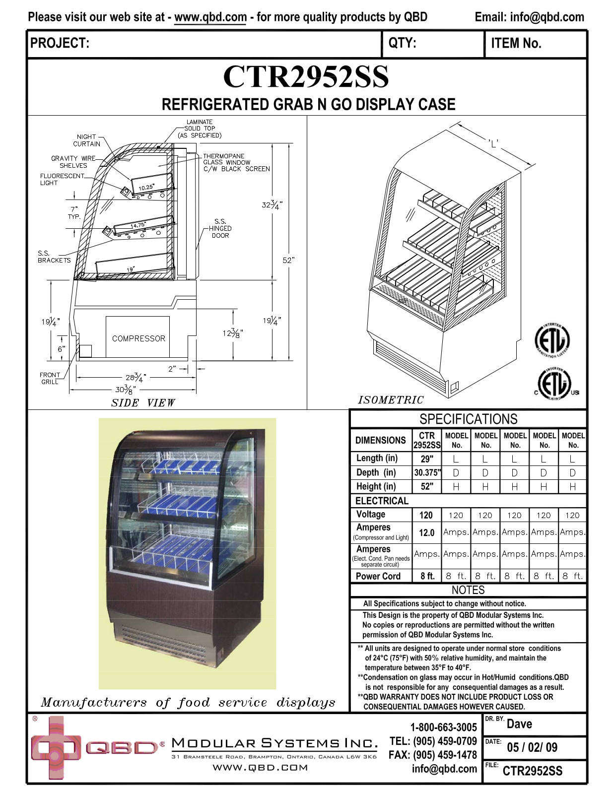 QBD CTR2952SS User Manual