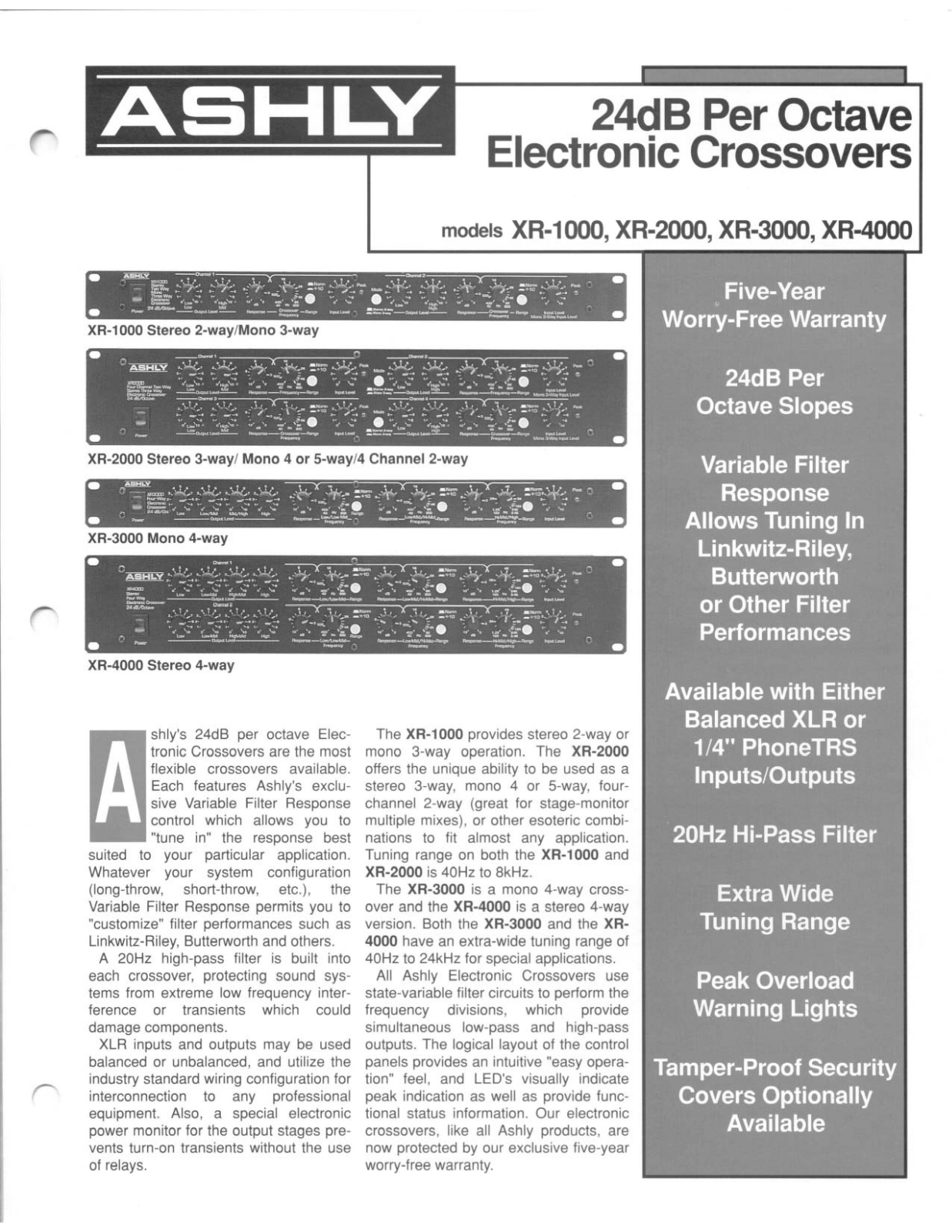 Ashly XR-1000, XR-3000 User Manual